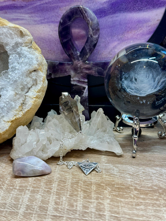 Pendule Quartz Fumé - Oeil Horus