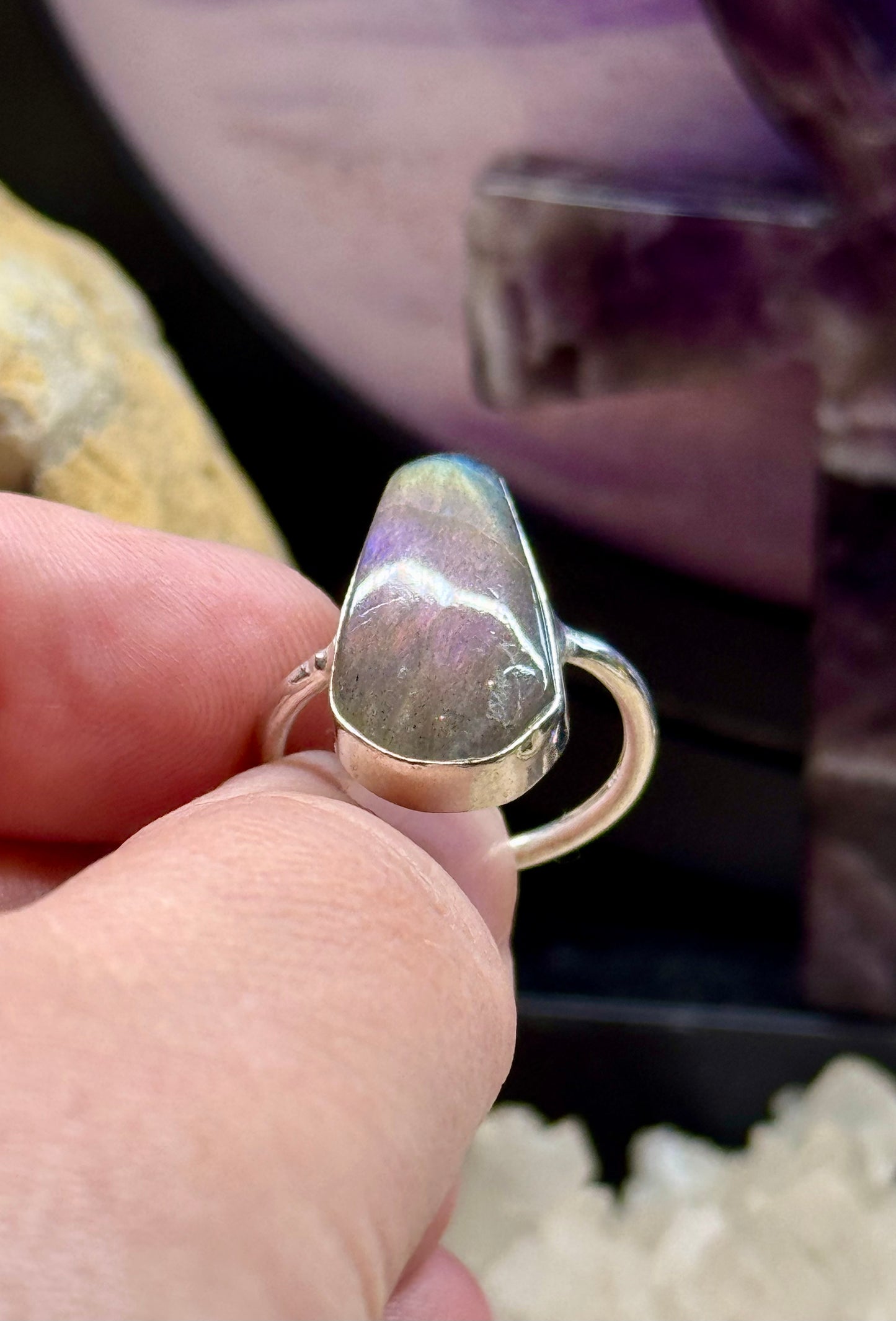 Bague Labradorite T52