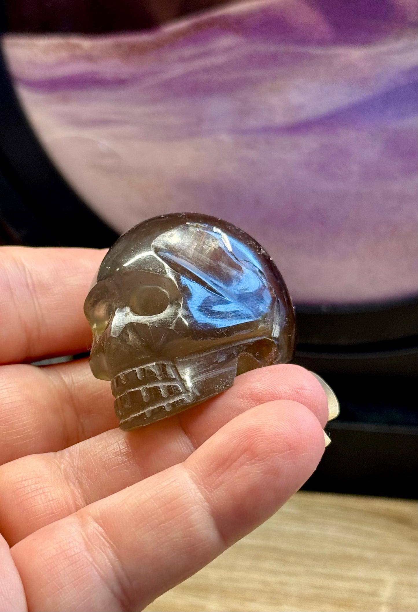 Crâne de Quartz Fumé