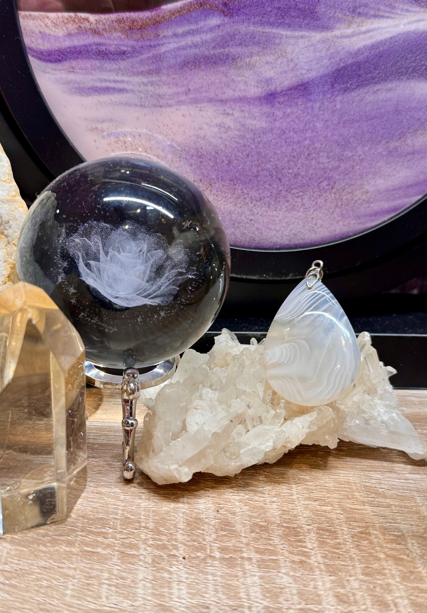 Pendentif d’agate blanche