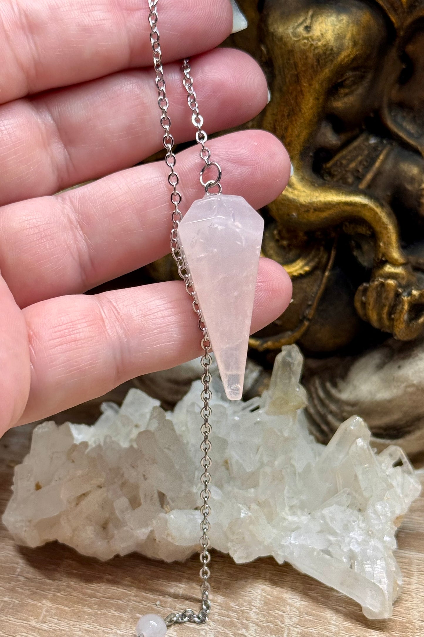 Pendule conique Quartz Rose
