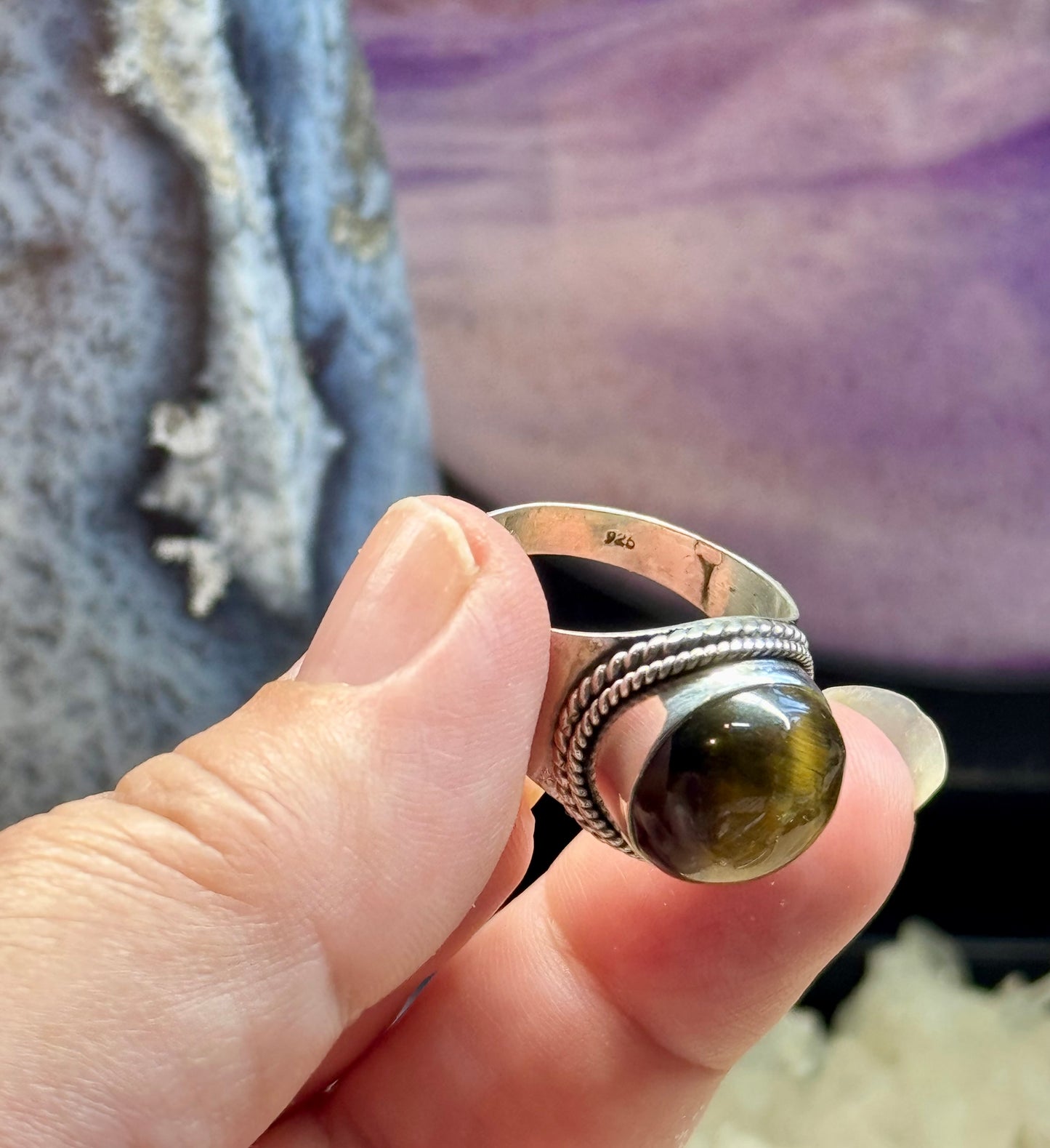 Bague Oeil de tigre/faucon T64