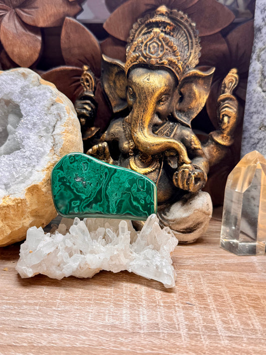 Plaque polie de malachite