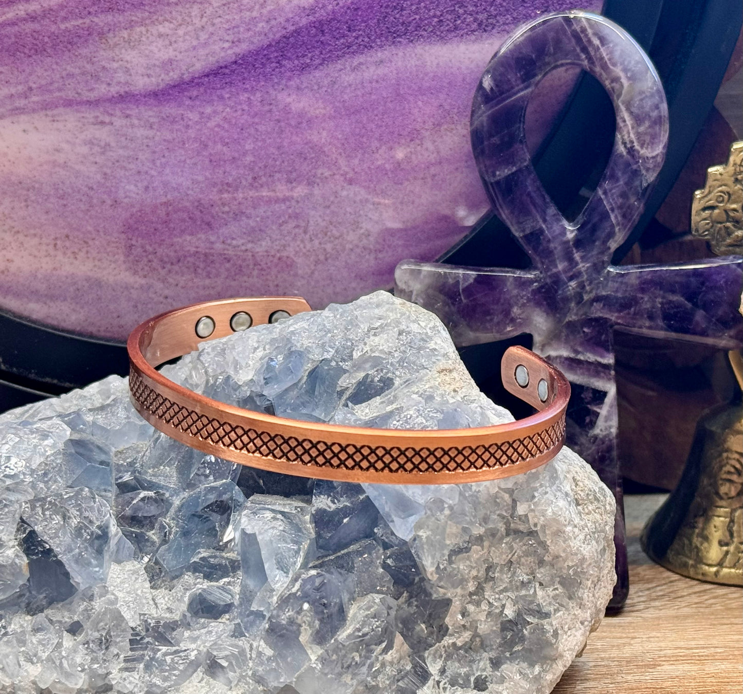 Bracelet en cuivre avec aimants A