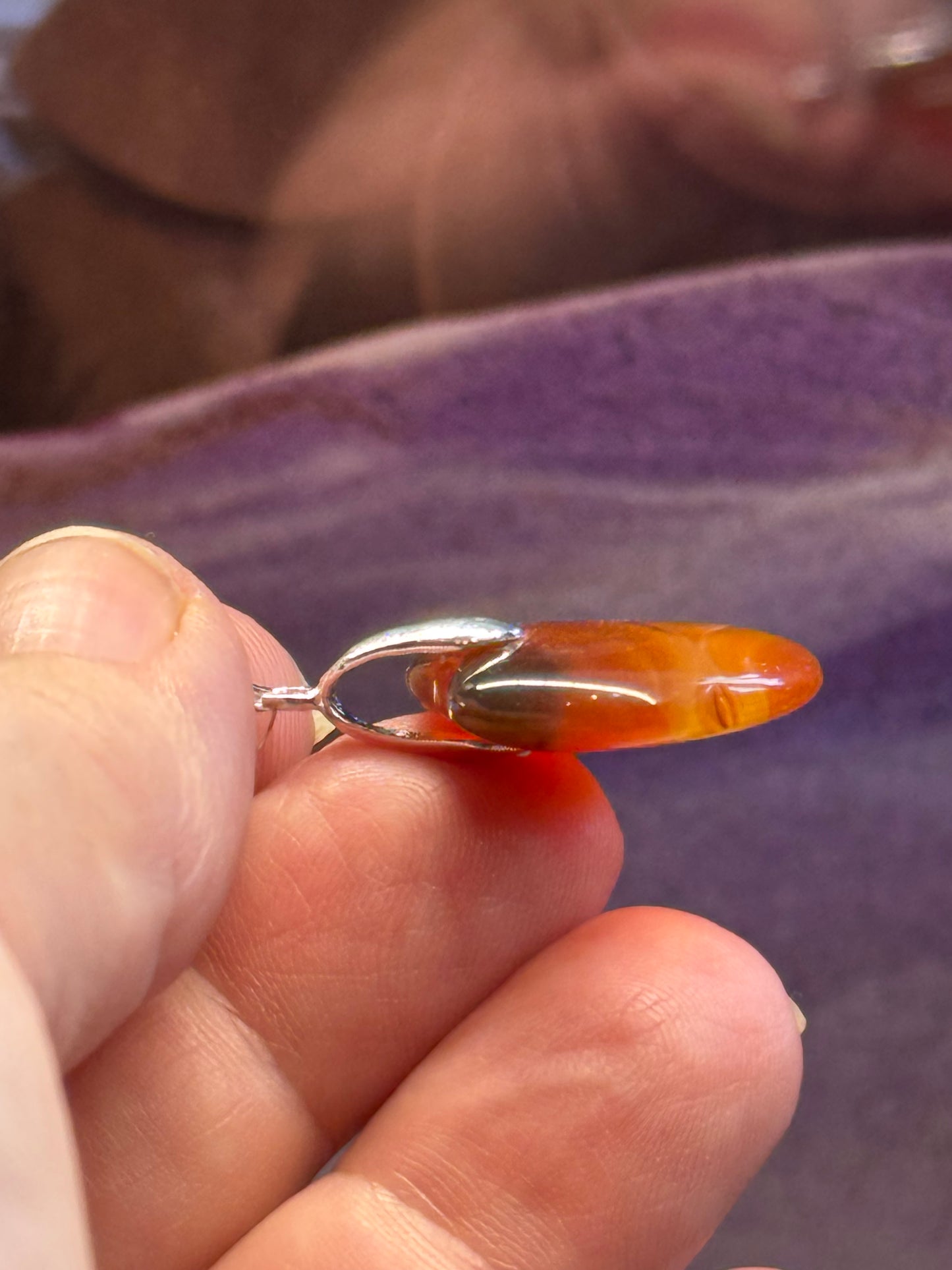 Pendentif cœur en Cornaline