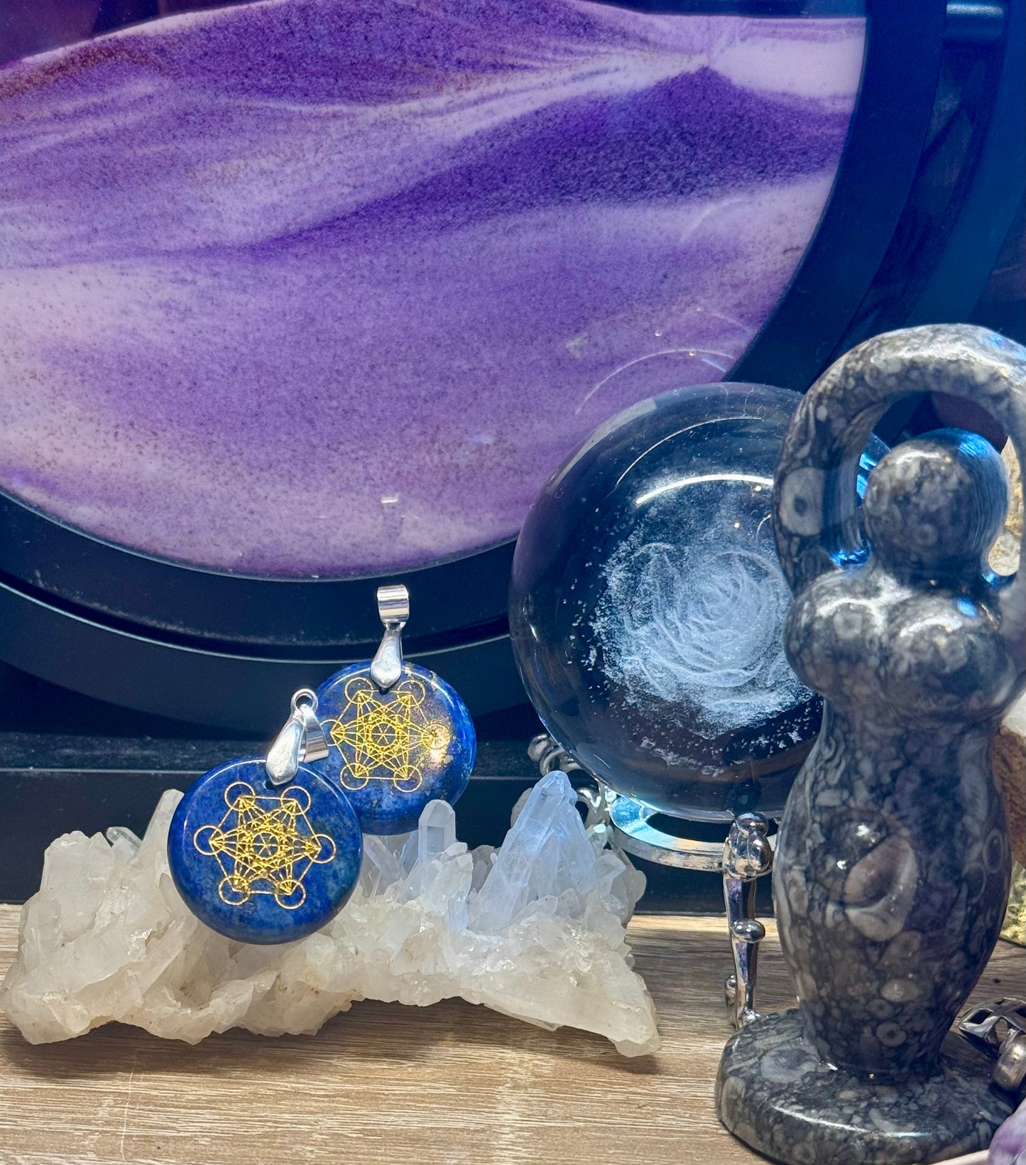 Pendentif Lapis Lazuli & Sceau de Métatron