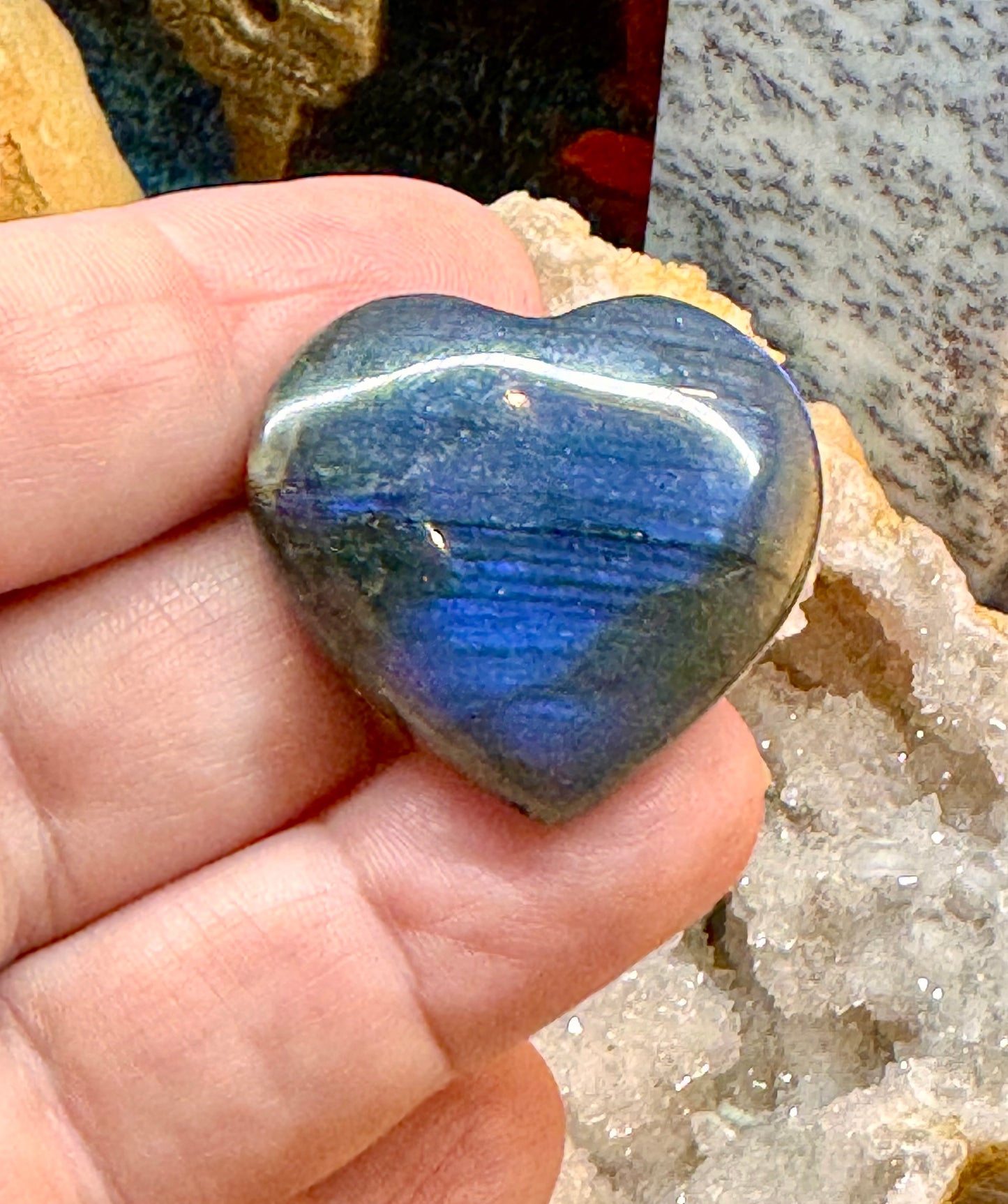 Cœur en labradorite