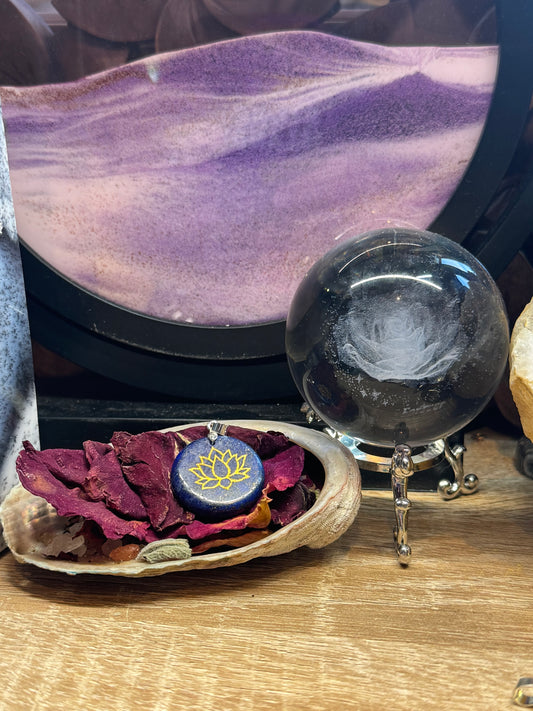 Pendentif en Lapis-lazuli - Lotus