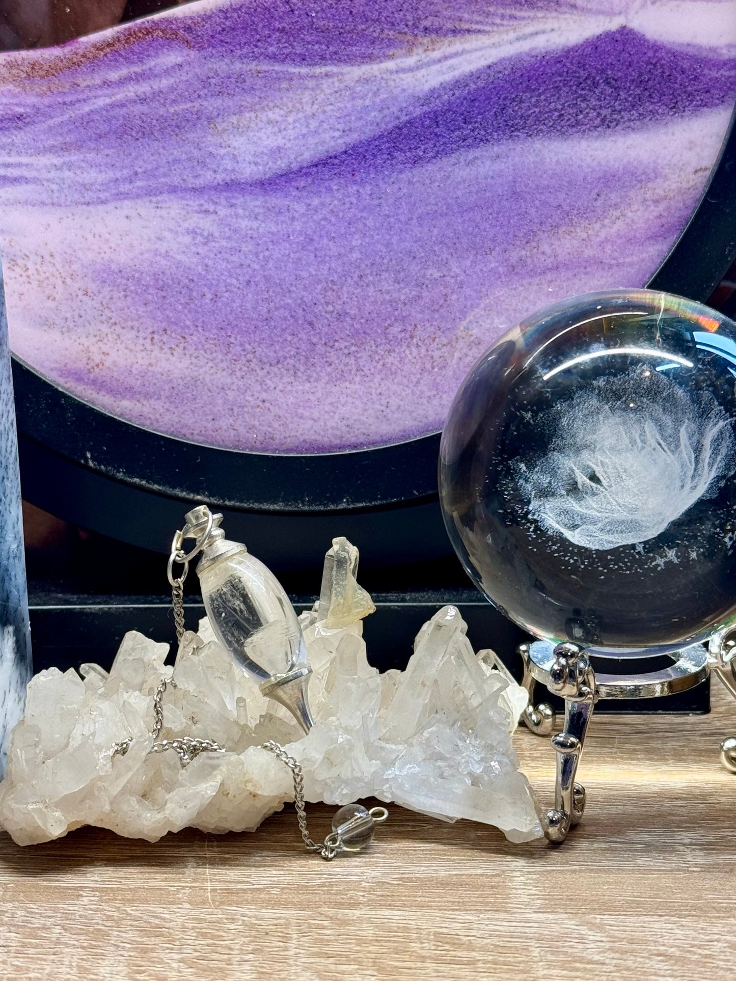 Pendule Lingam en Cristal de Roche