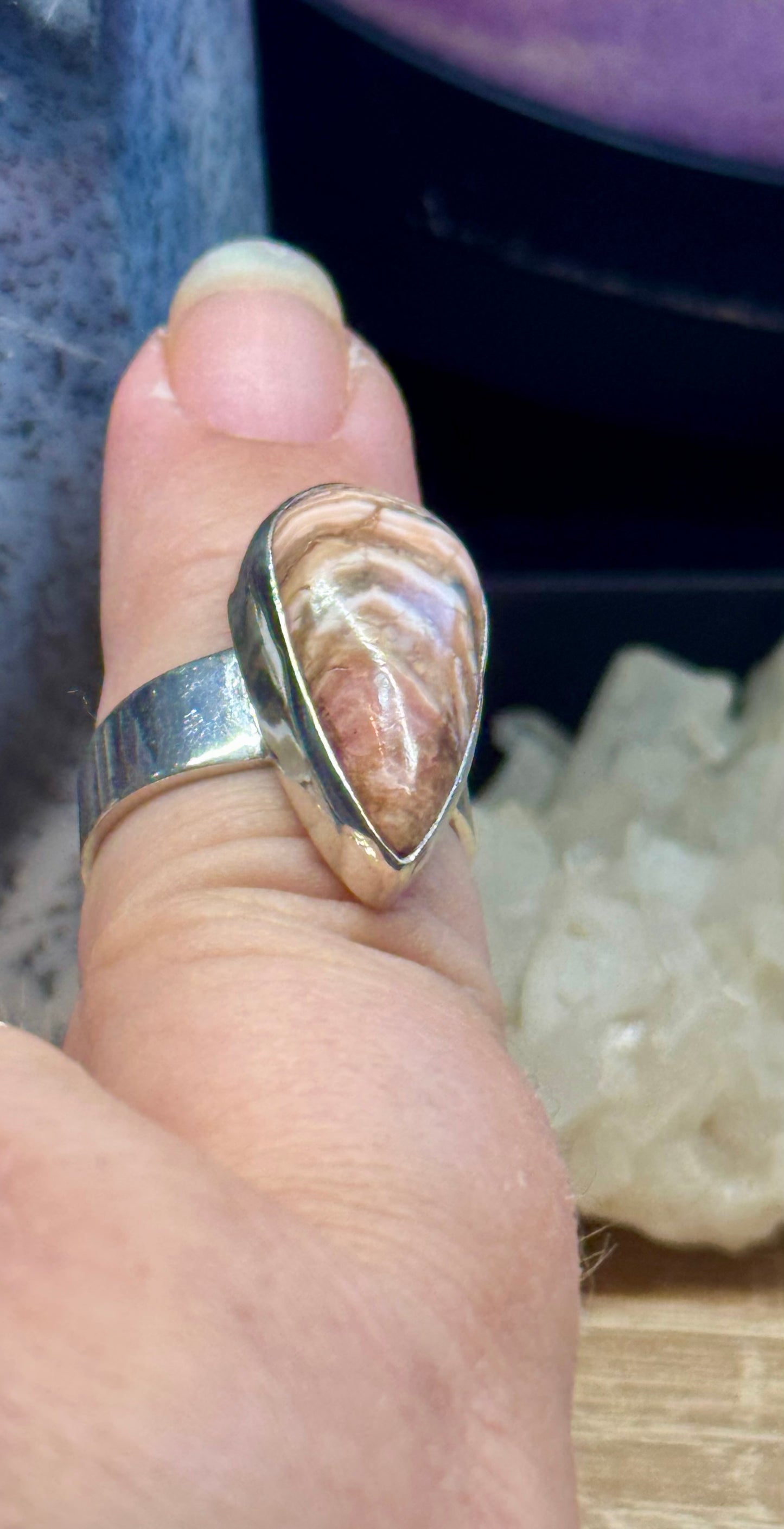 Bague  Rhodochrosite T54,5