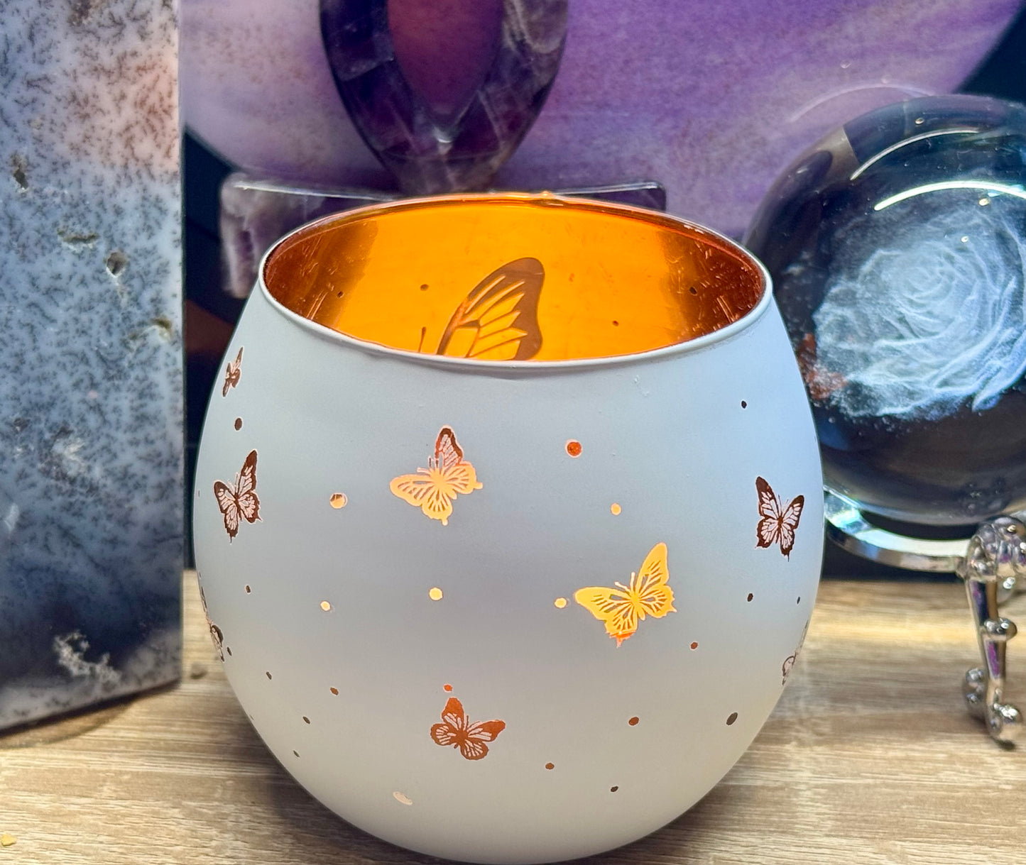 Bougeoir Papillon en verre
