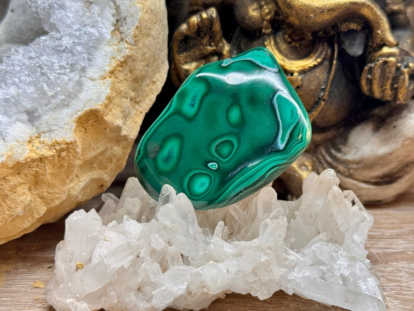 Plaque polie de malachite