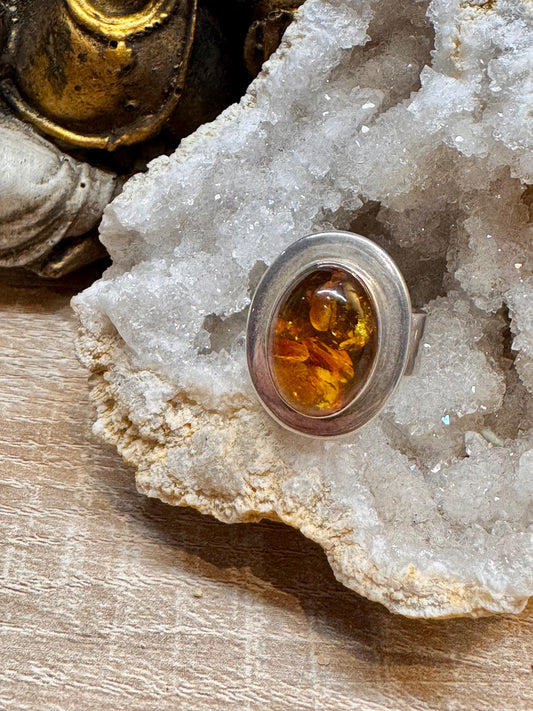 Bague ambre T58