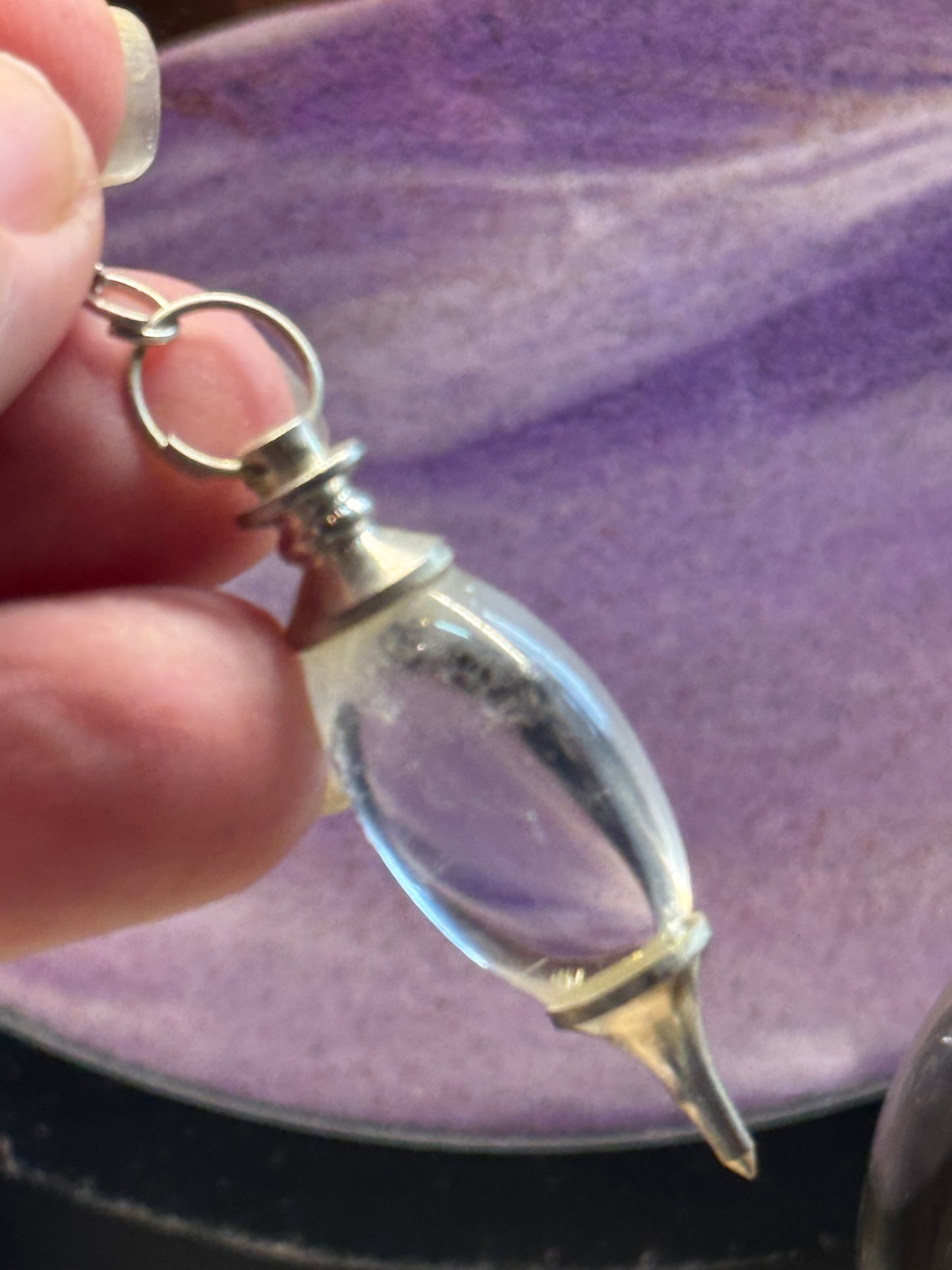 Pendule Lingam en Cristal de Roche