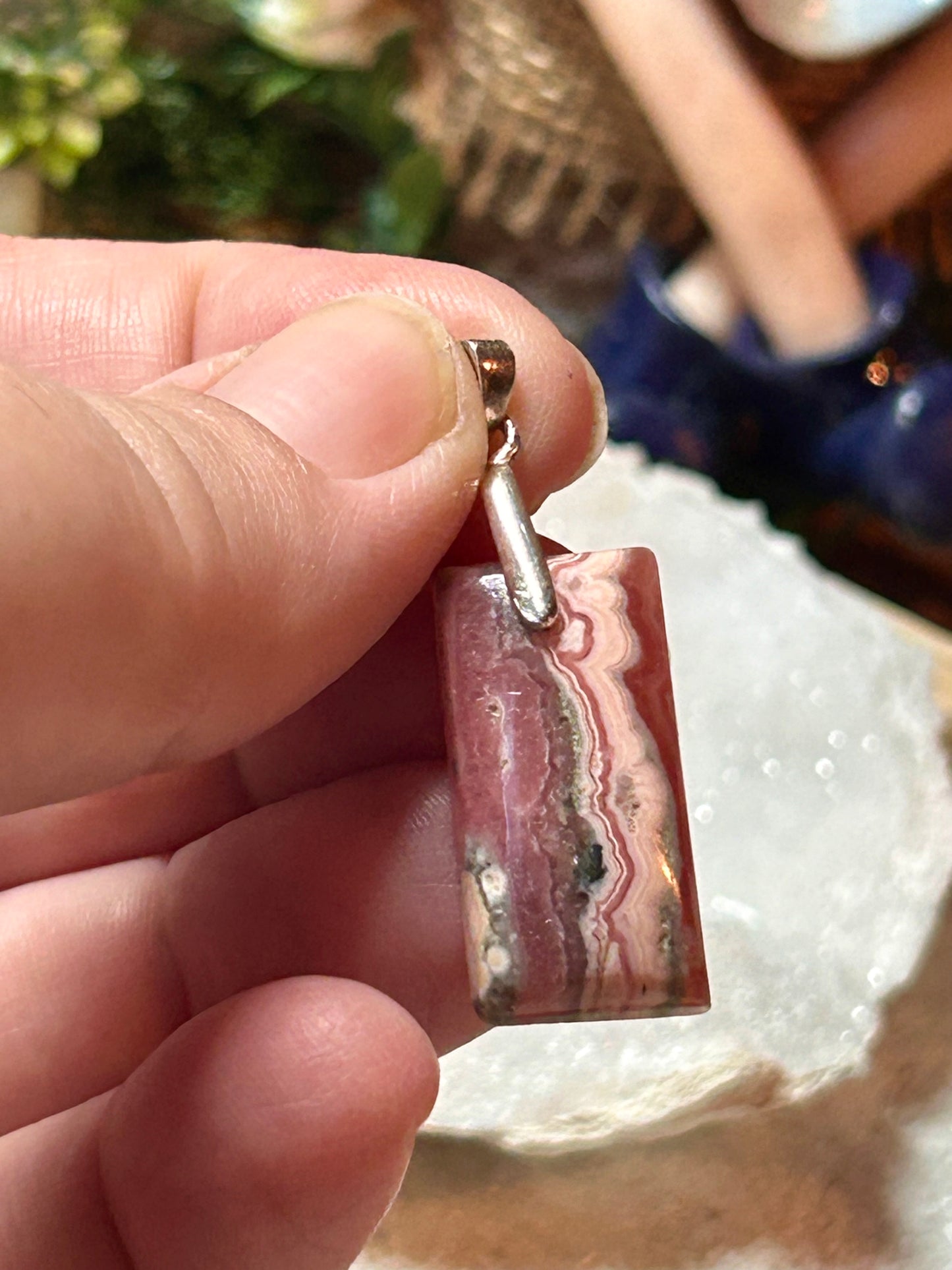 Pendentif de rhodochrosite