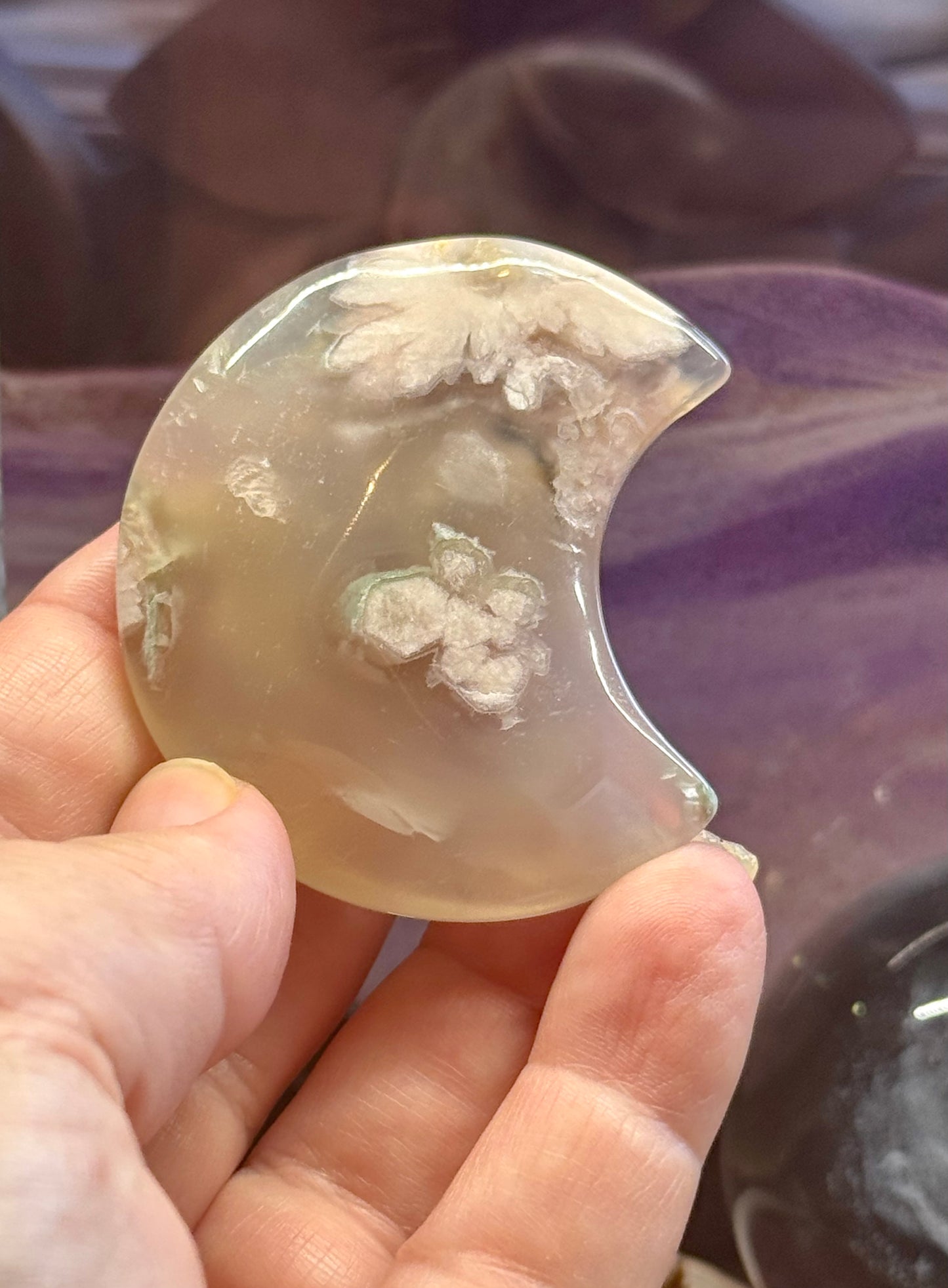 Croissant d’Agate Fleurs de Cerisier