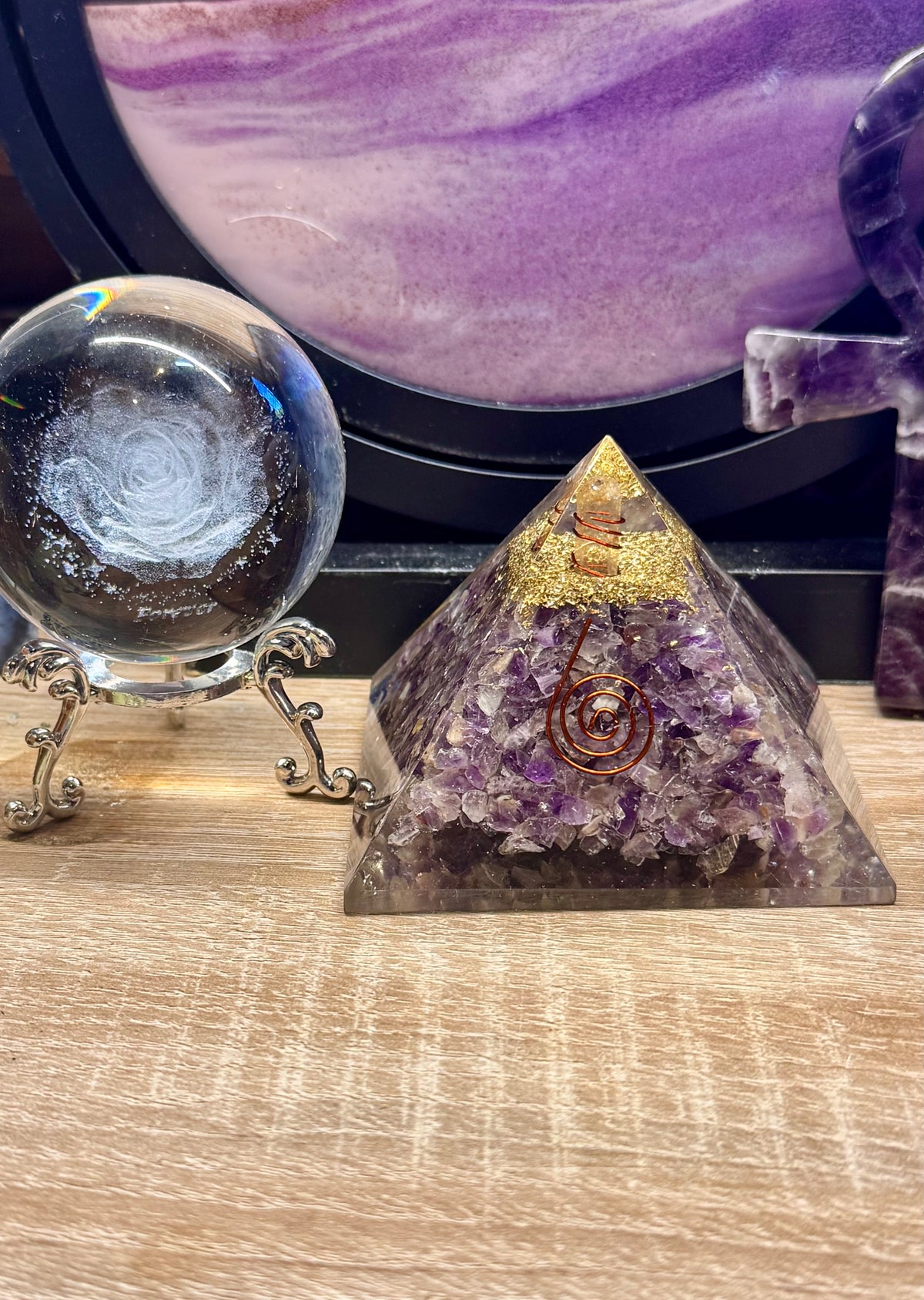 Orgonite pyramidale "Anti-stress et Lâcher prise"