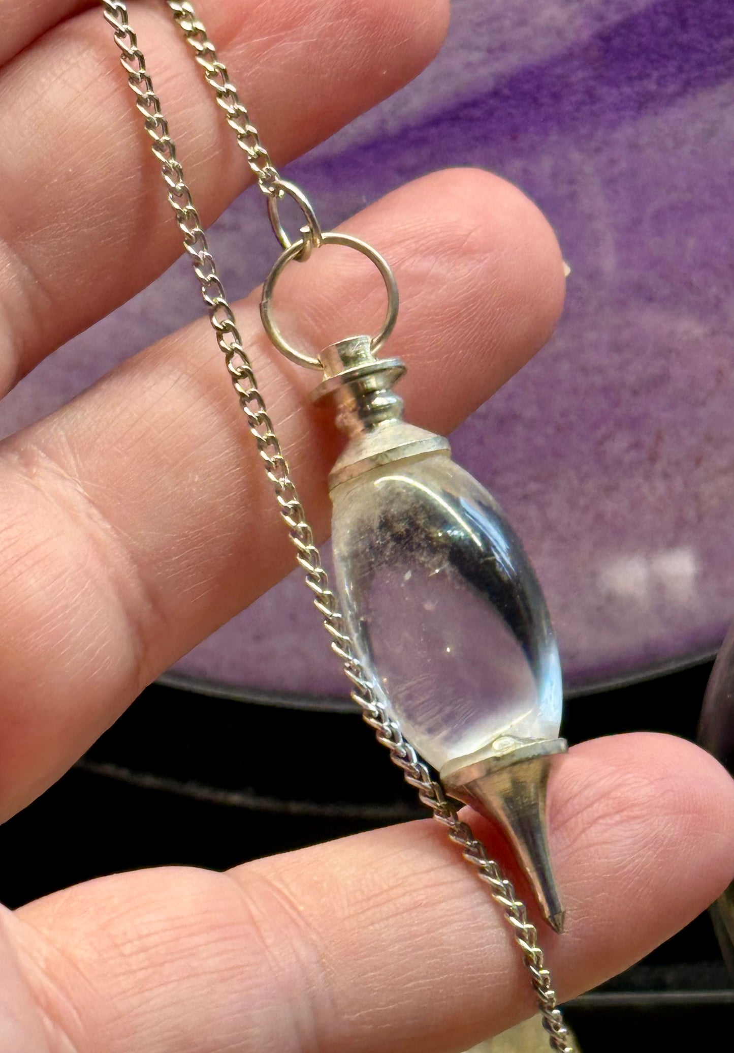 Pendule Lingam en Cristal de Roche