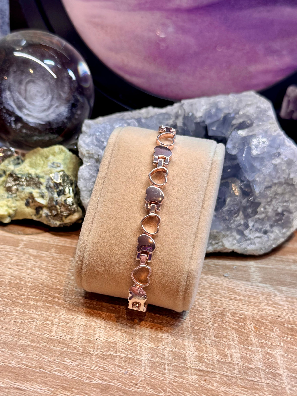 Bracelet magnétique avec aimants - cœurs