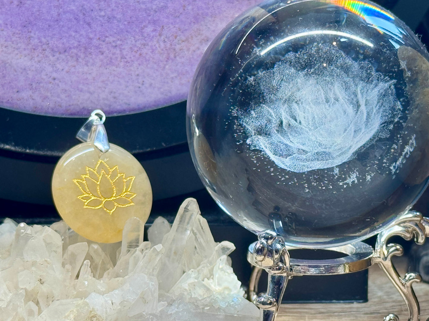 Pendentif d’Aventurine Jaune - Lotus 1