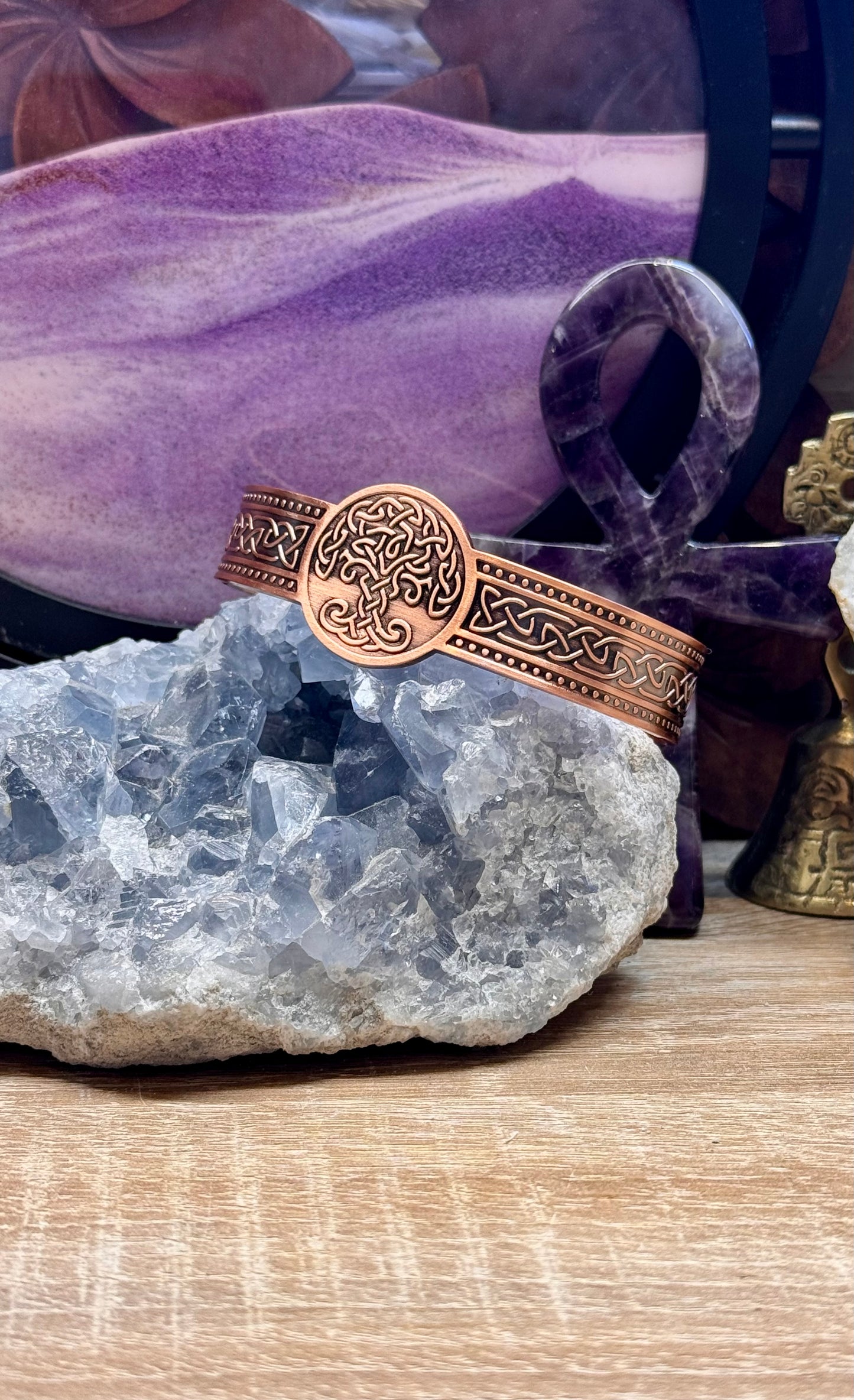 Bracelet magnétique en cuivre arbre de vie