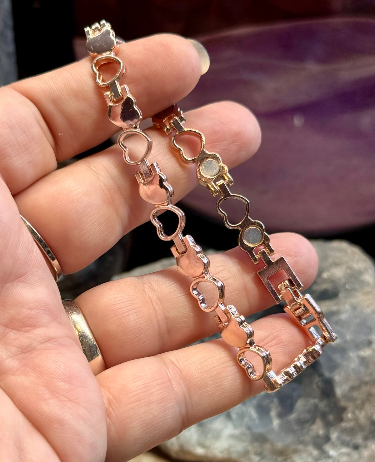 Bracelet magnétique avec aimants - cœurs