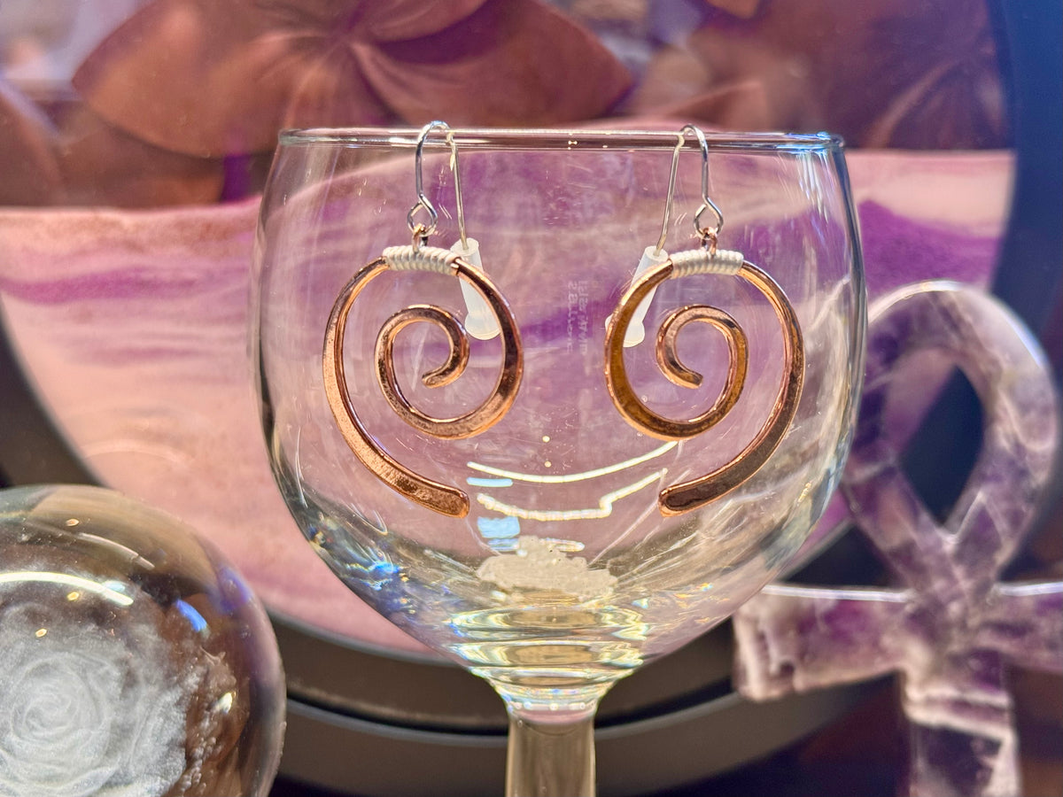 Boucles d’oreilles vortex en cuivre