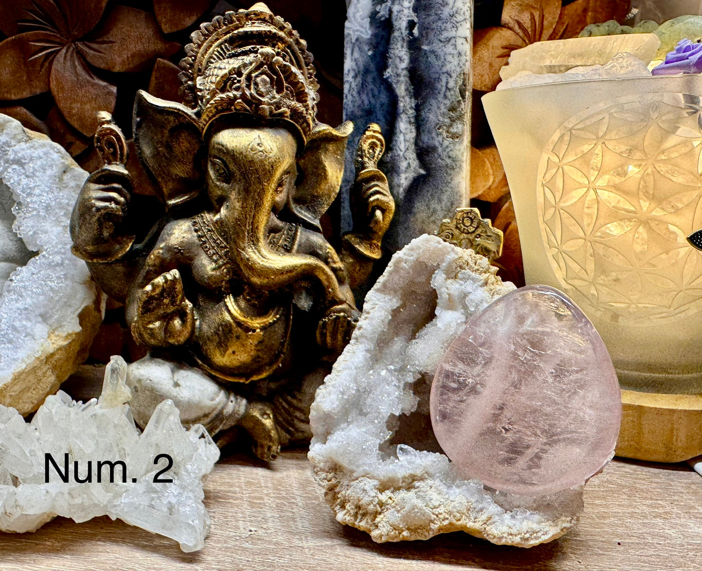Pierre anti-stress en quartz rose
