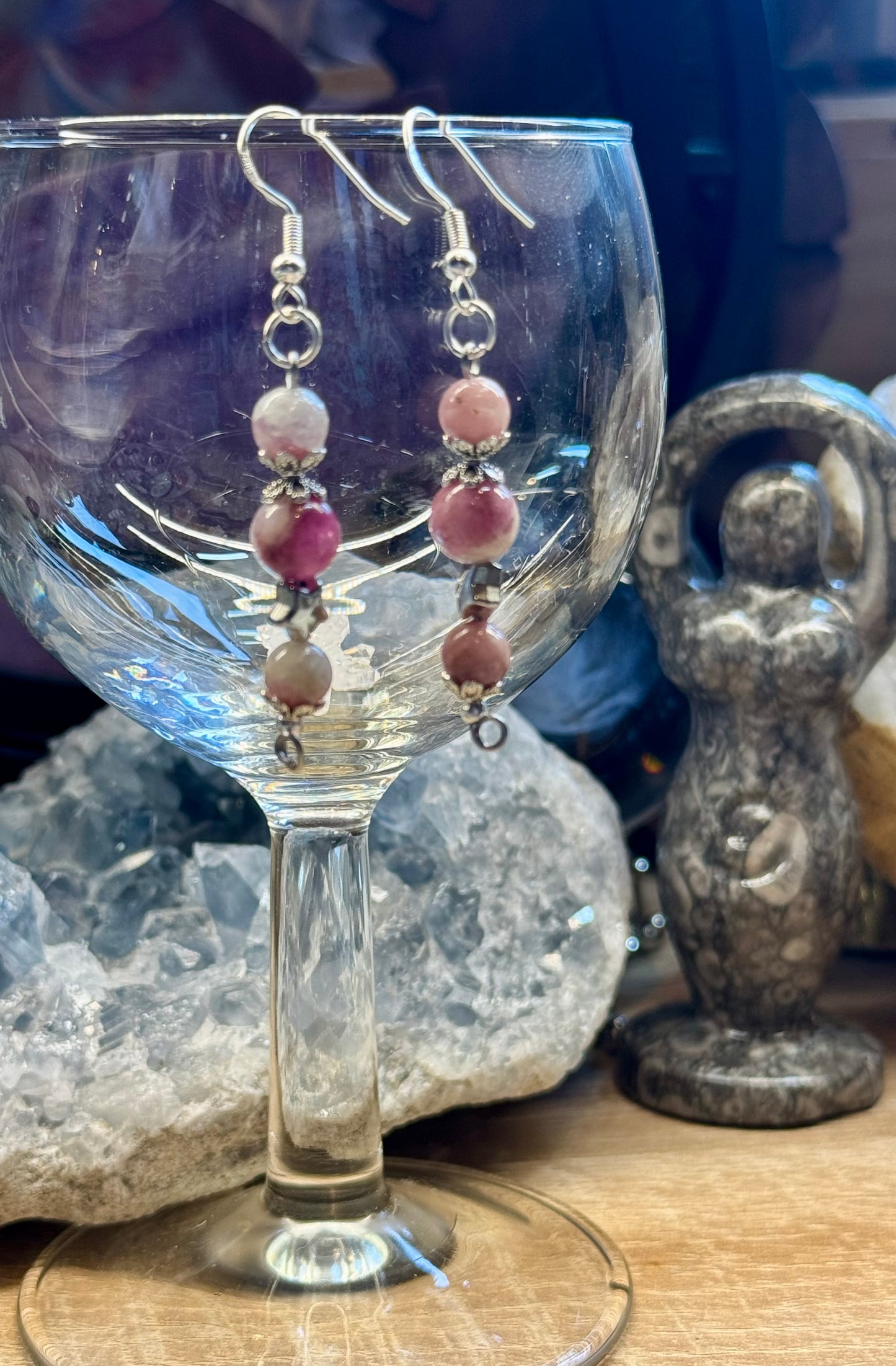 Boucles d’oreilles en Tourmaline Rose