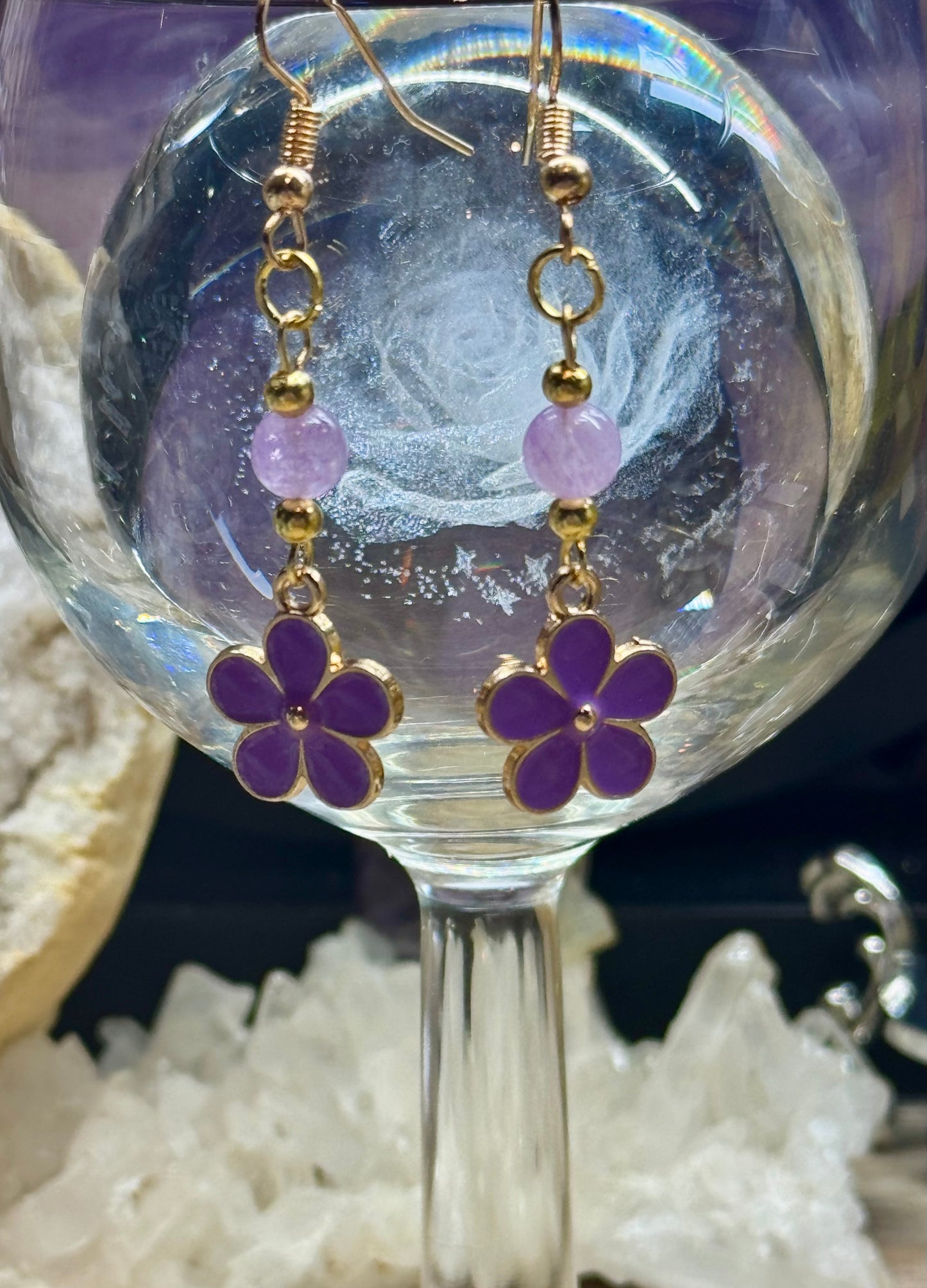 Boucles d’oreilles en argent et Améthyste Lilas