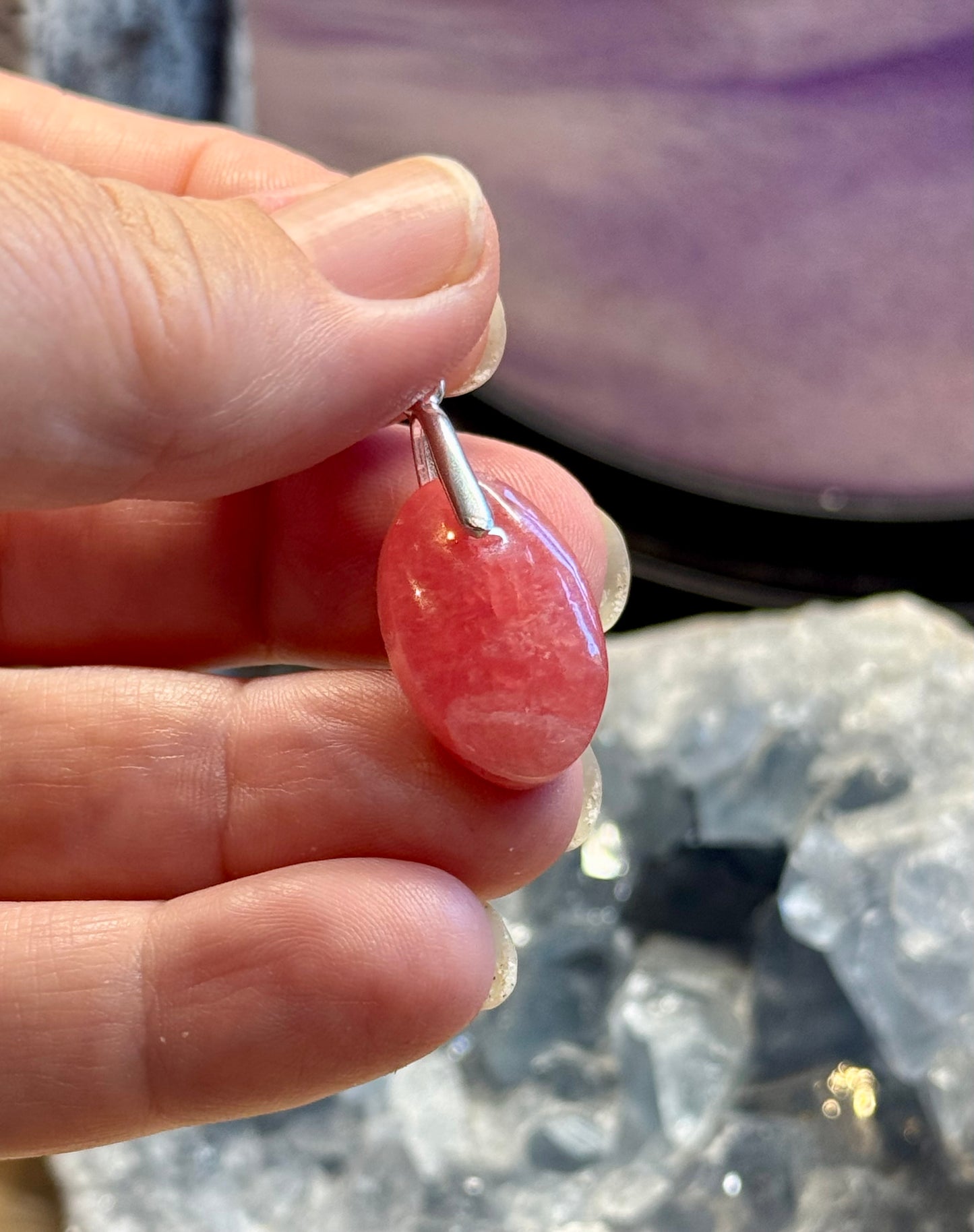 Pendentif de Rhodochrosite