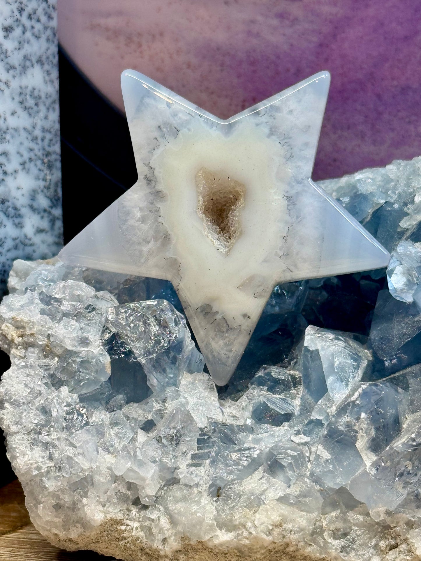Agate druse en étoile