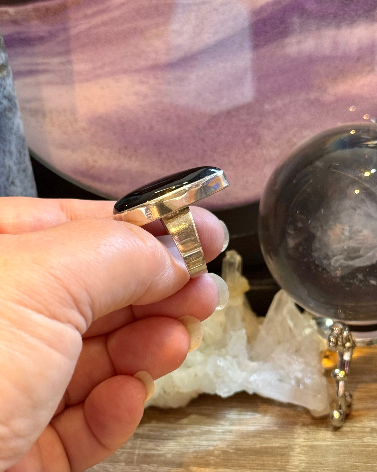 Bague en Onyx Noir T55
