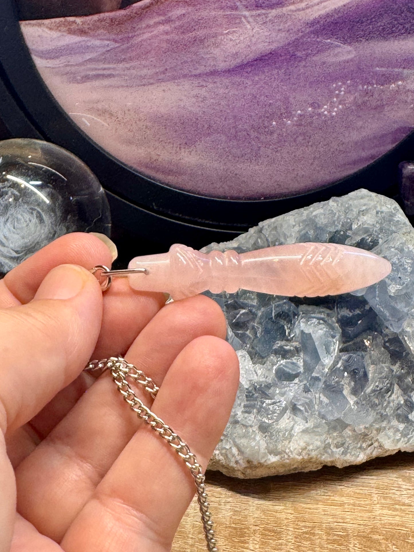 Pendule Thot en Quartz Rose