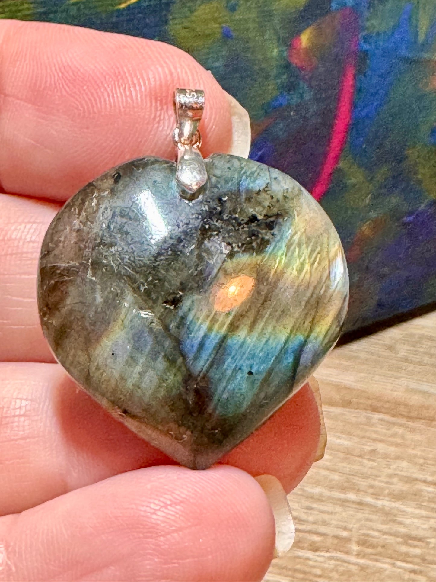 Pendentif cœur de labradorite