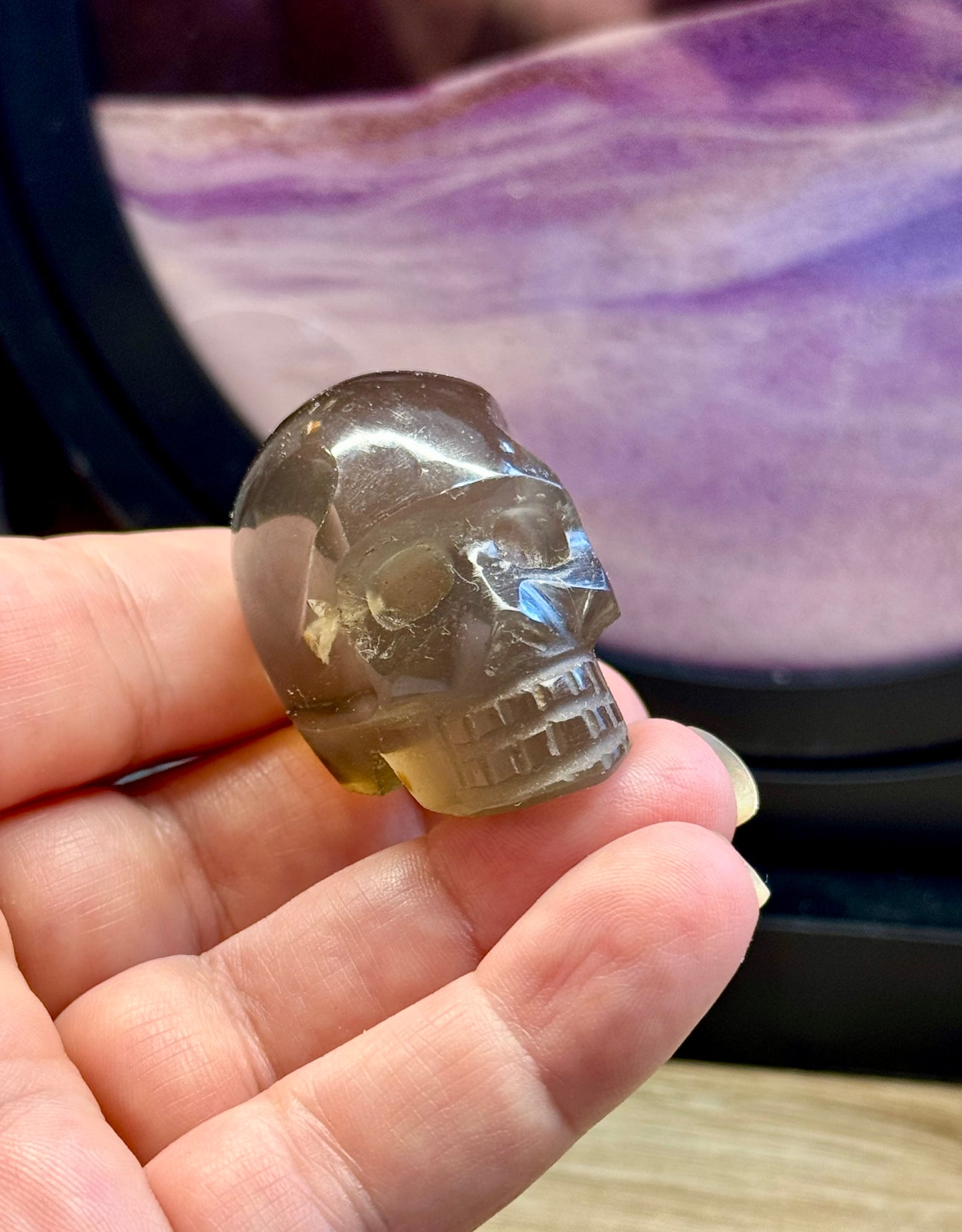 Crâne de Quartz Fumé