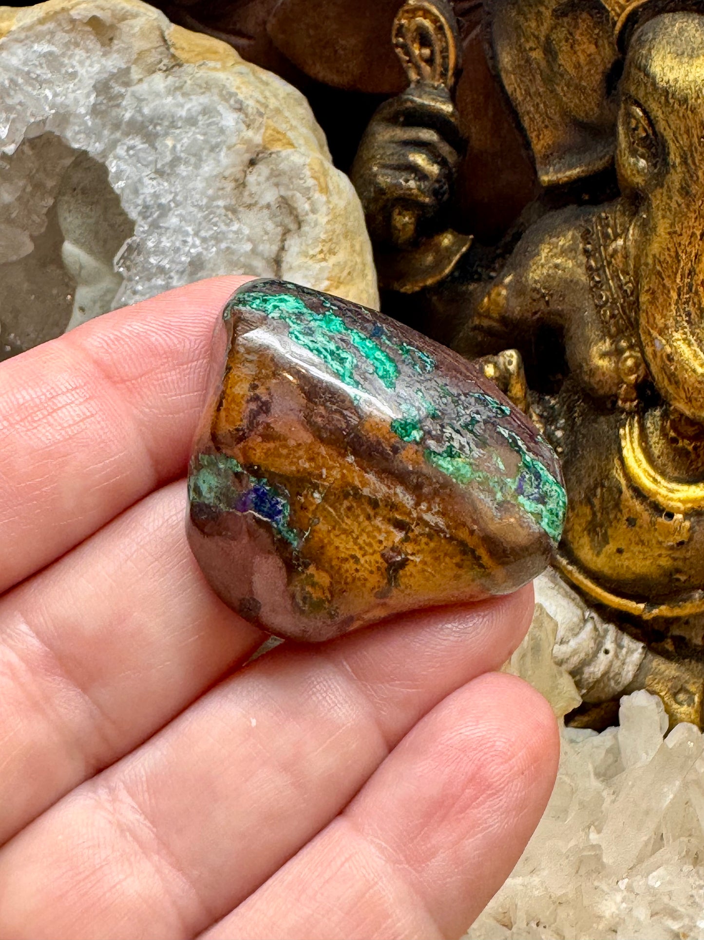 Galets et Pierres semi-polis d’Azurite Malachite