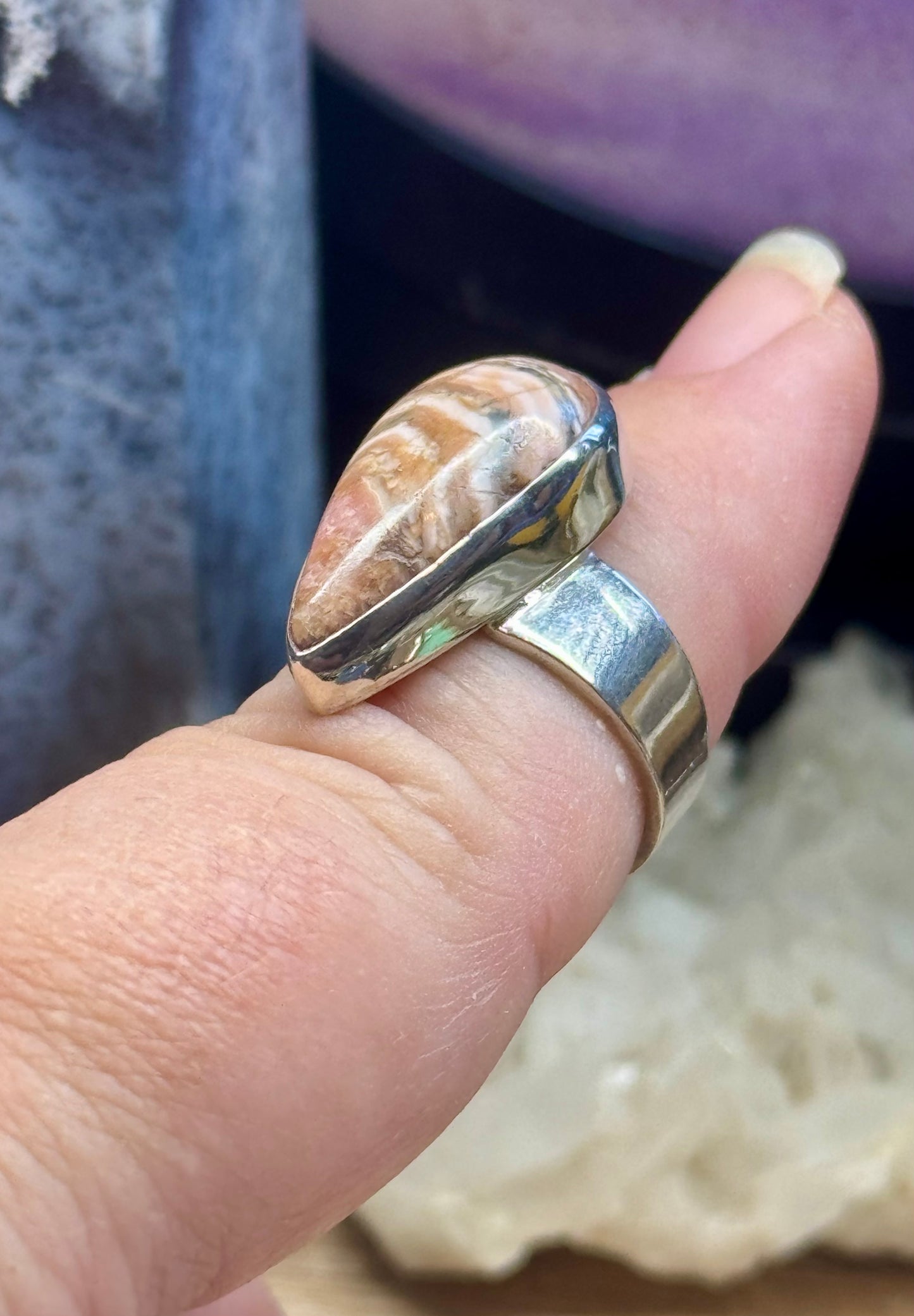 Bague  Rhodochrosite T54,5