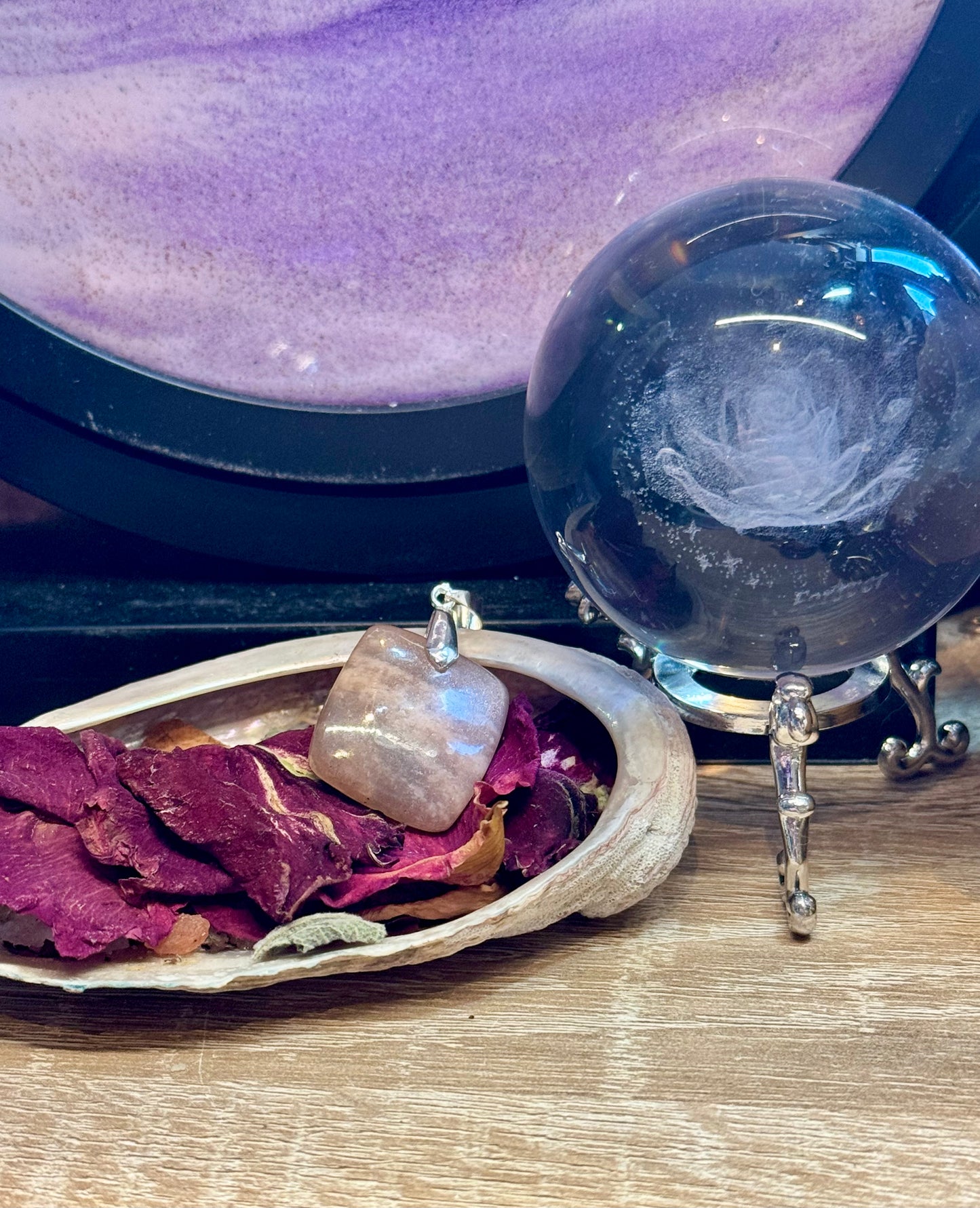 Pendentif de Pierre de lune carré