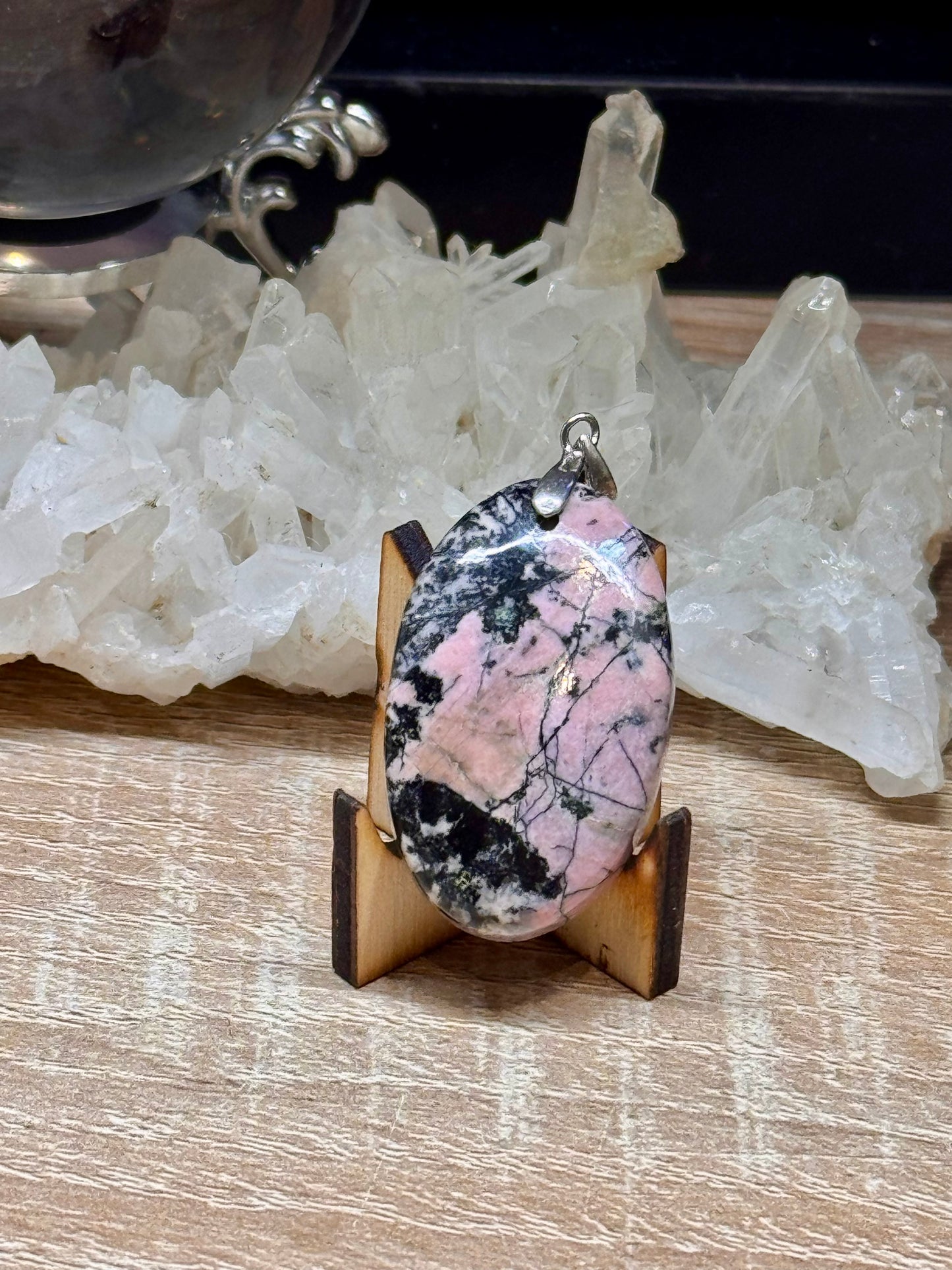Pendentif de rhodonite