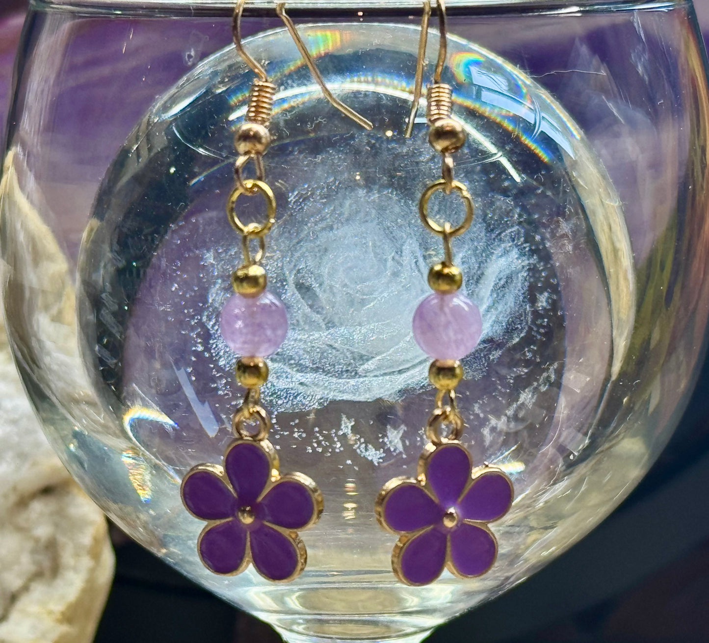 Boucles d’oreilles en argent et Améthyste Lilas
