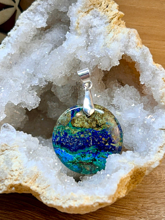 Pendentif d’azurite malachite
