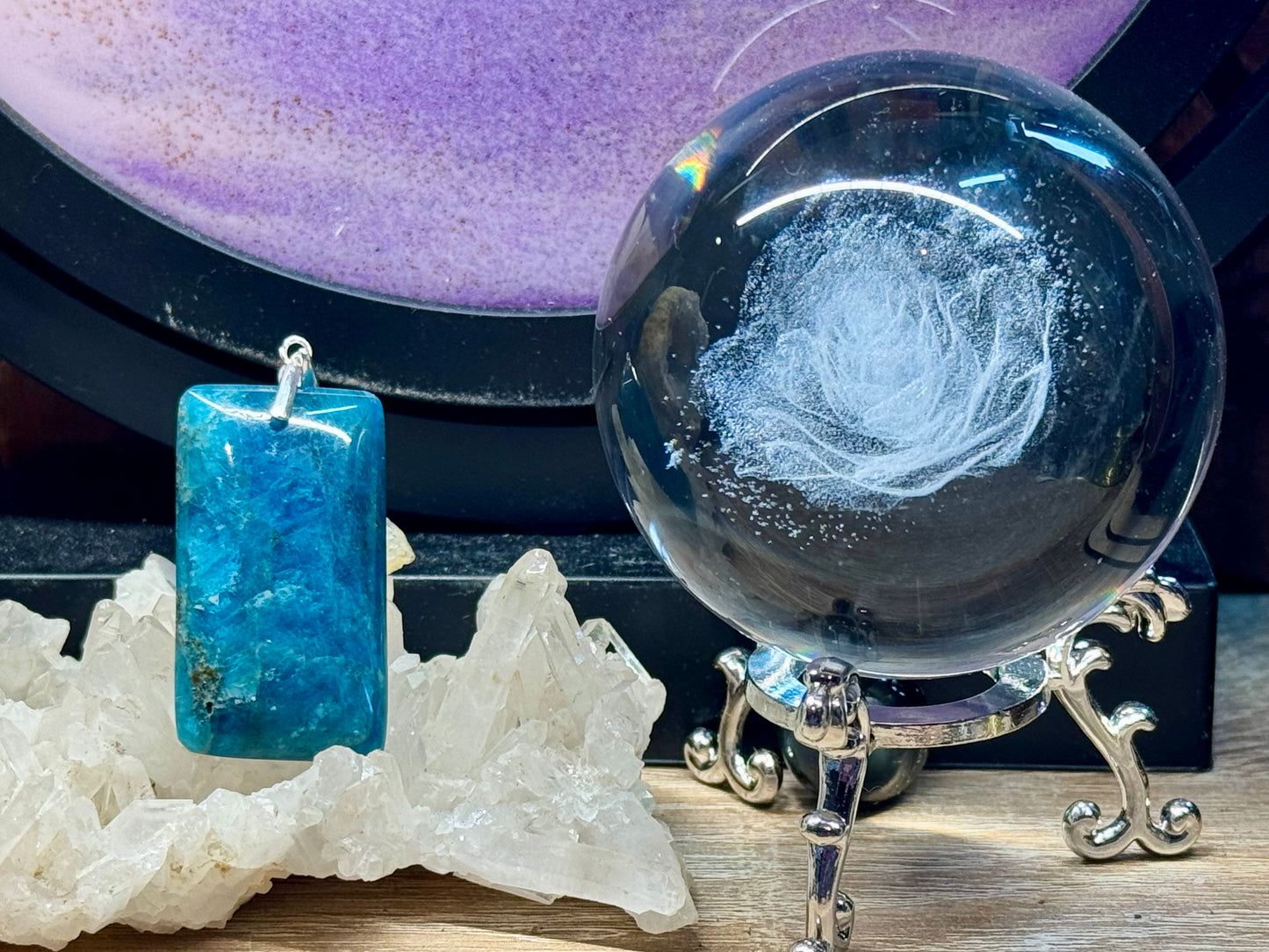 Pendentif d’Apatite Bleue