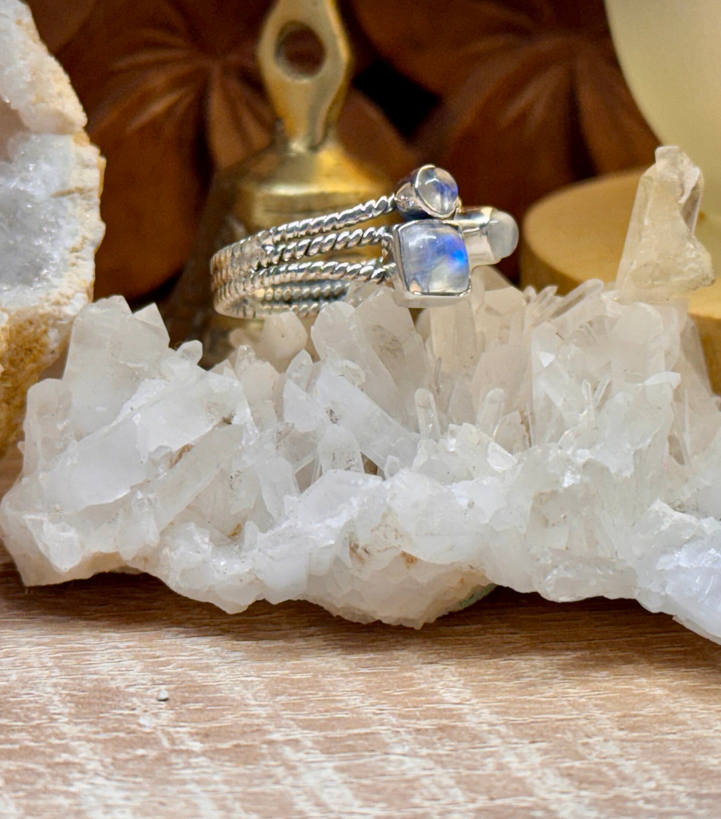 Bague en argent 925 et pierre de lune