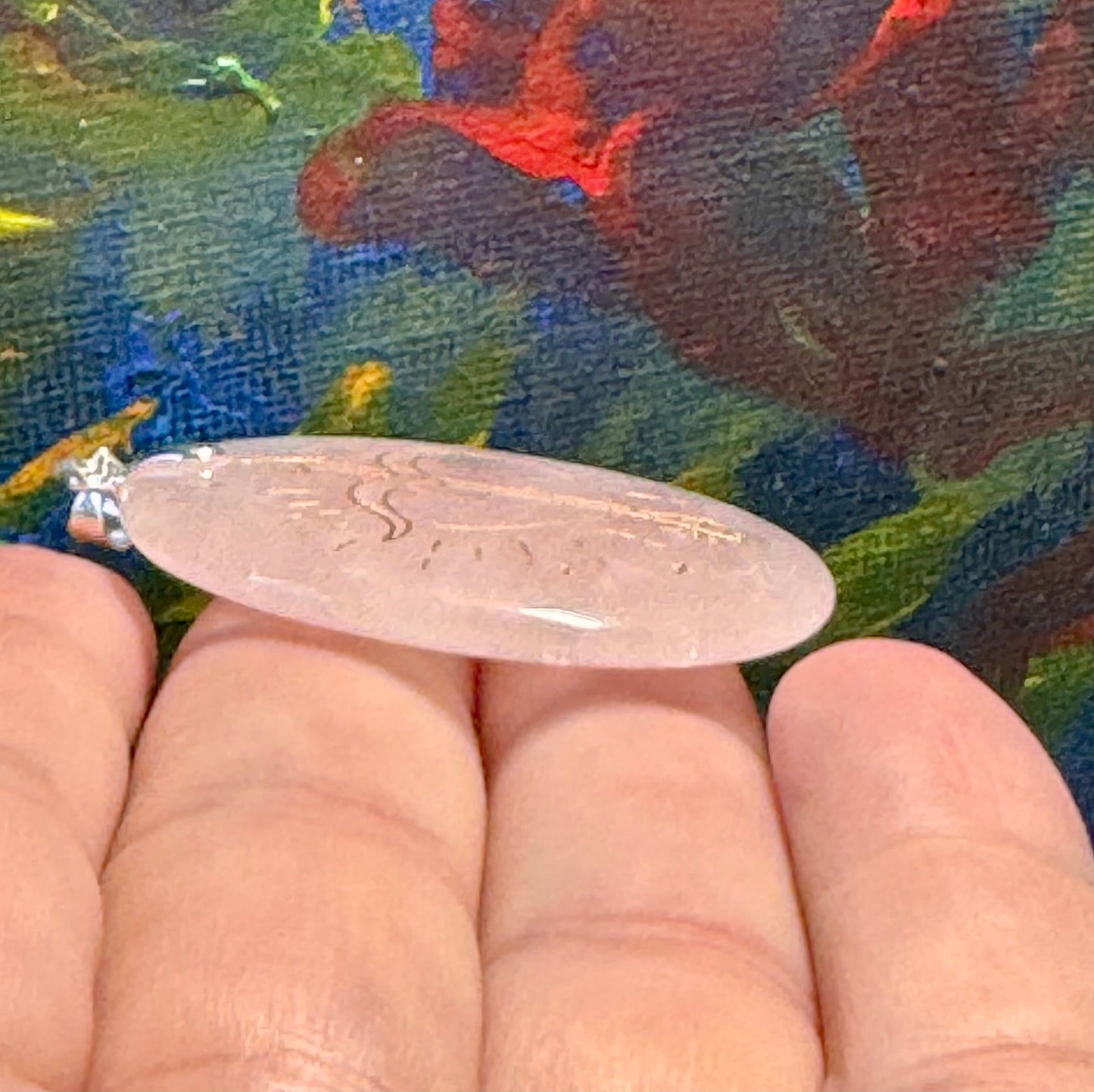 Pendentif de quartz rose