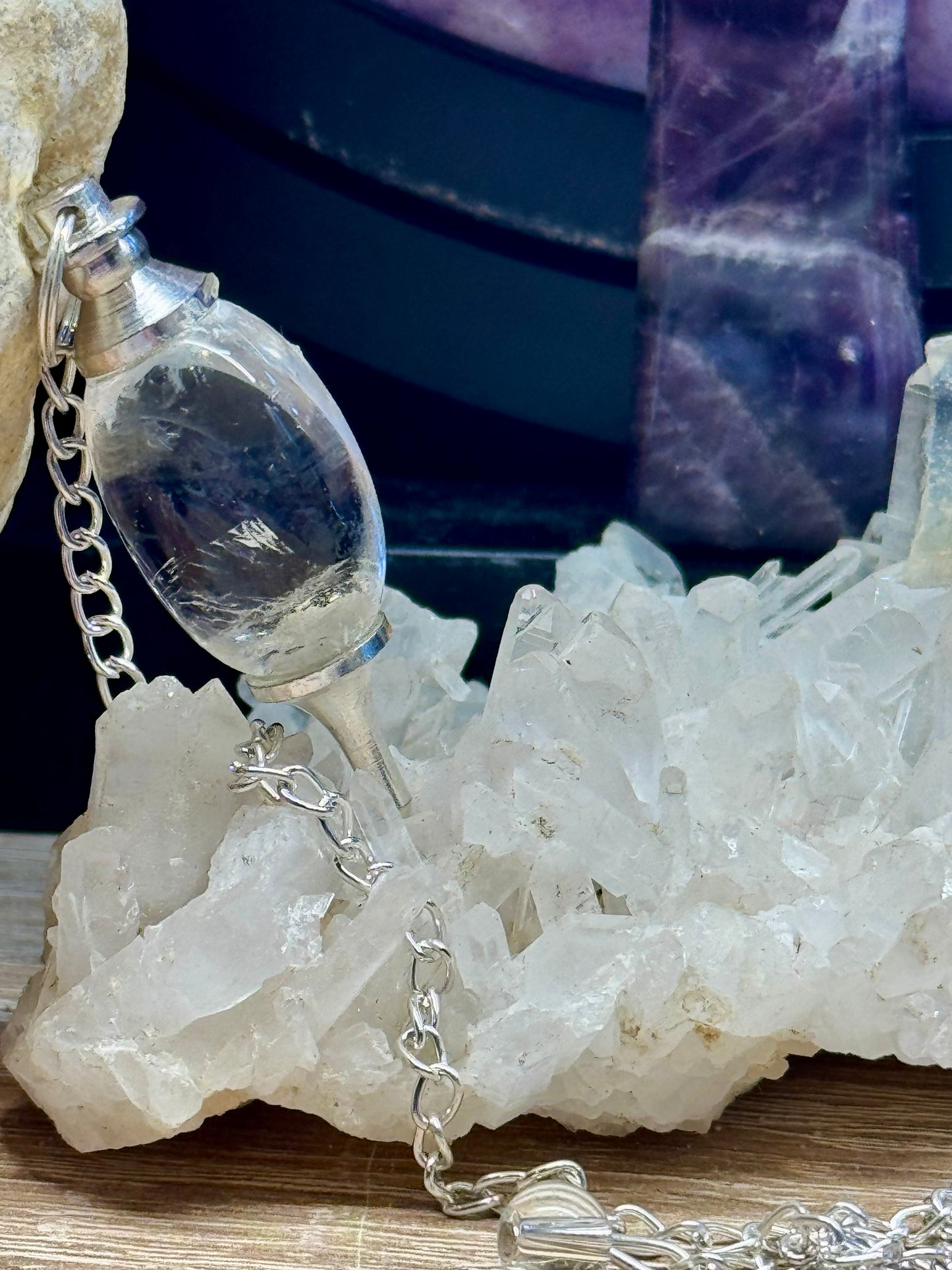 Pendule Shiva Lingam en Cristal de Roche