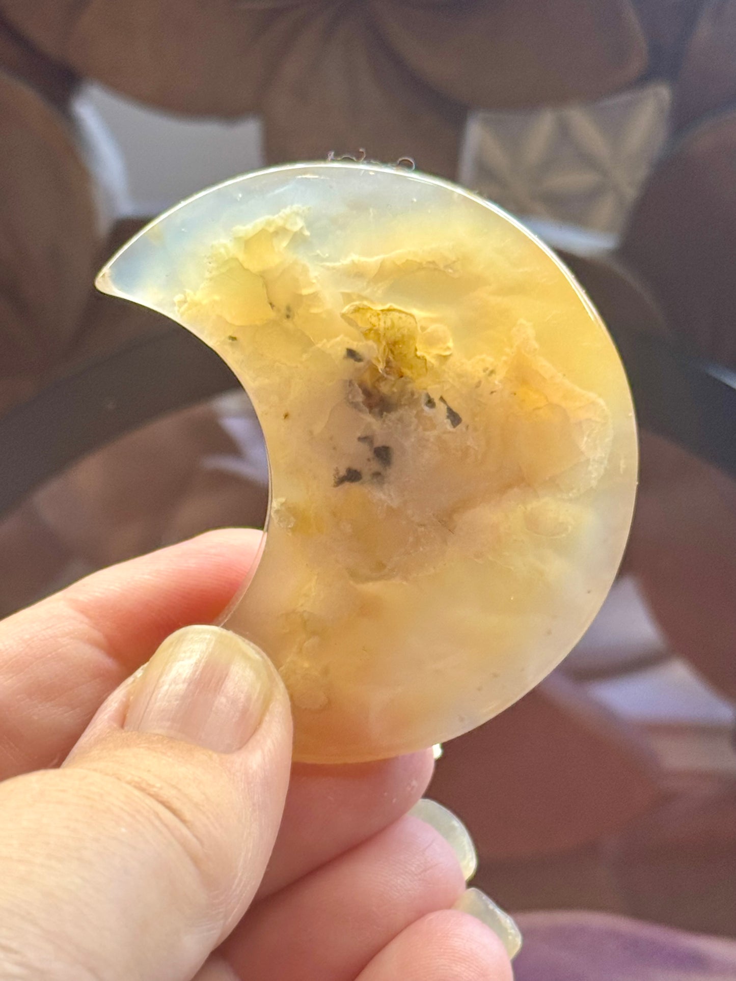 Croissant d’Agate Fleurs de Cerisier