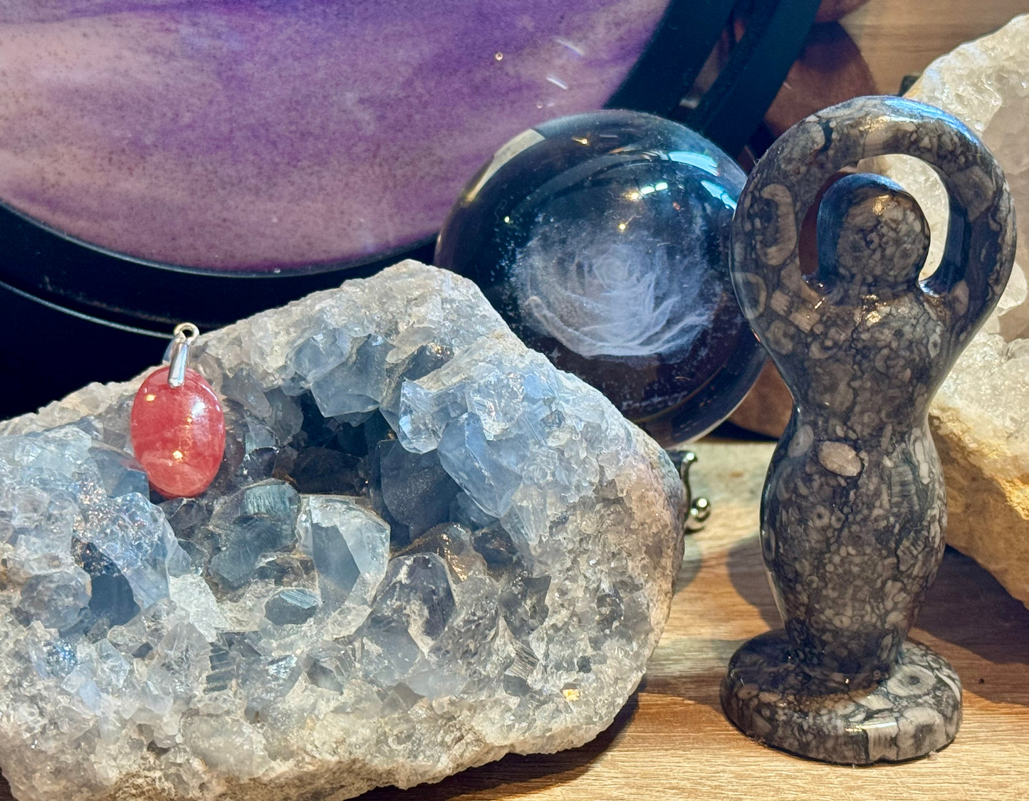 Pendentif de Rhodochrosite