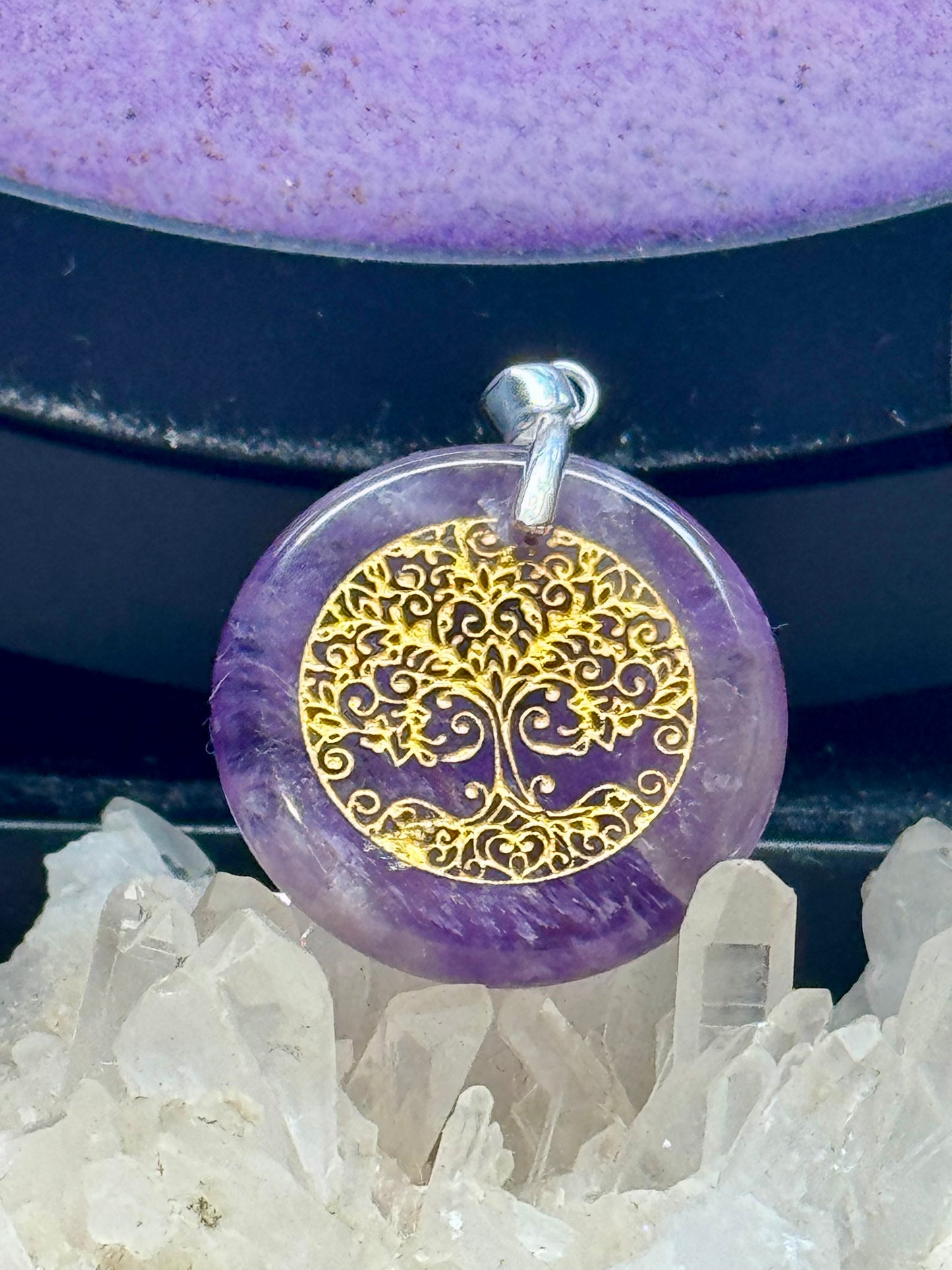 Pendentif Améthyste - Arbre de vie 1