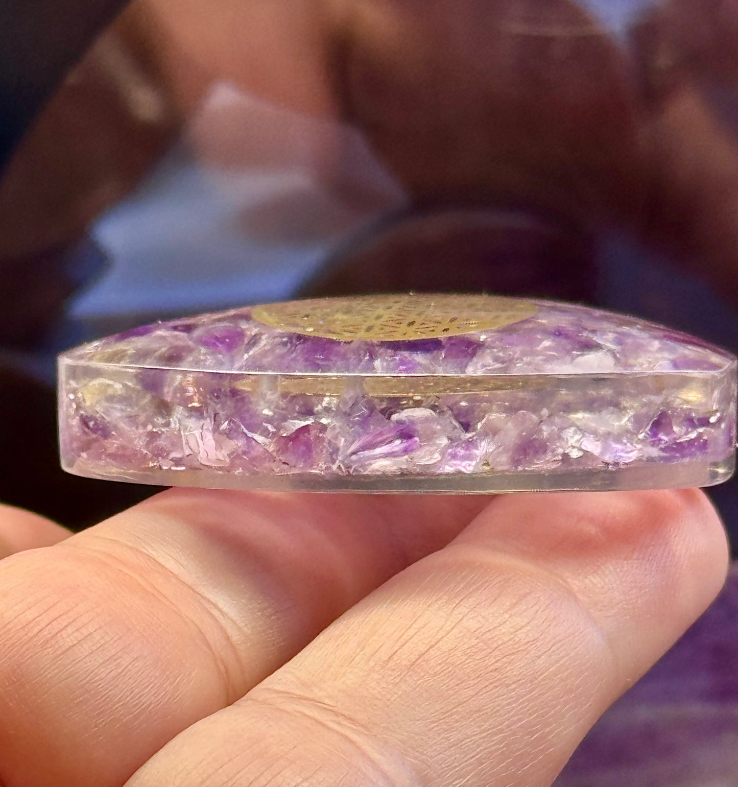 Orgonite d’Améthyste en Cœur